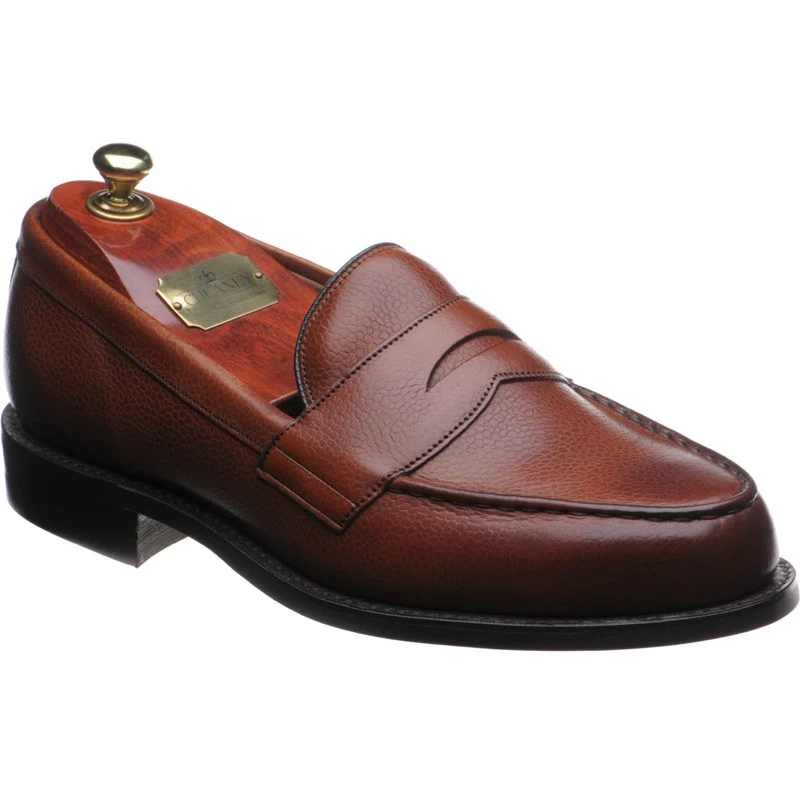Cheaney Howard R mens rubber-soled loafers in mahogany grain
