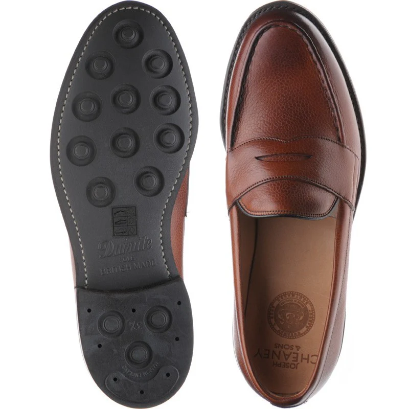 Cheaney Howard R mens rubber-soled loafers in mahogany grain - Image 3