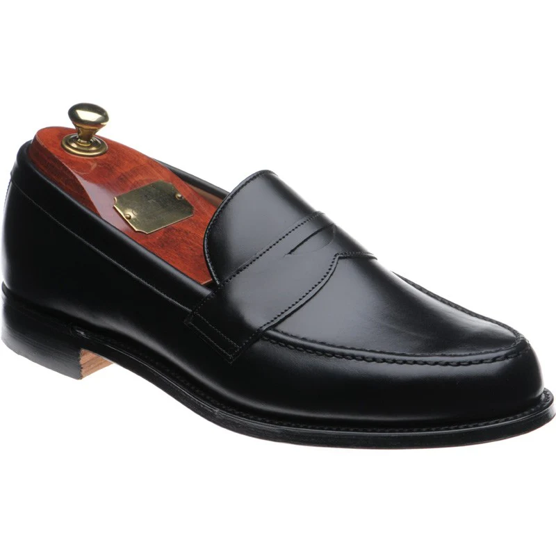 Cheaney Hudson mens loafers in black calf