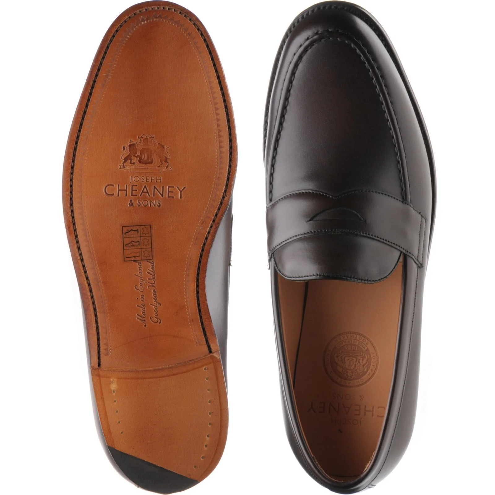 Cheaney Hudson mens loafers in mocha calf - Image 3