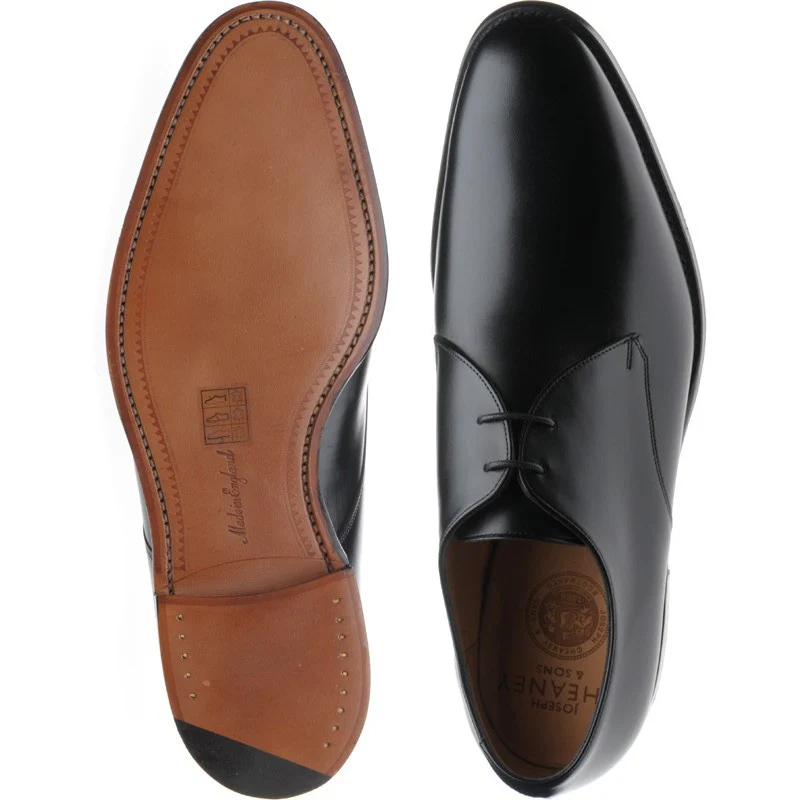 Cheaney Old mens Derby shoes in black calf - Image 3