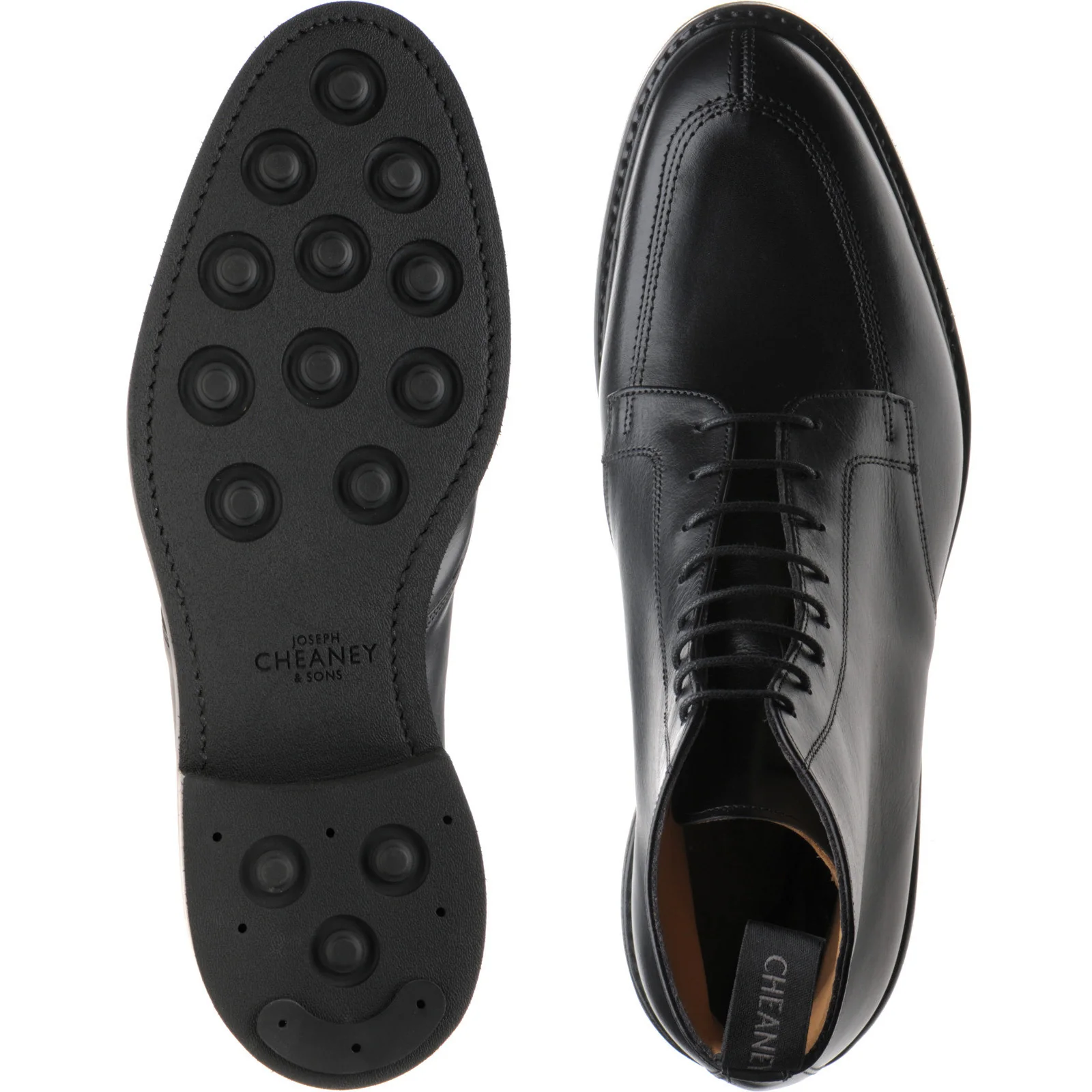 Cheaney Richmond II R mens rubber-soled boots in black calf - Image 3