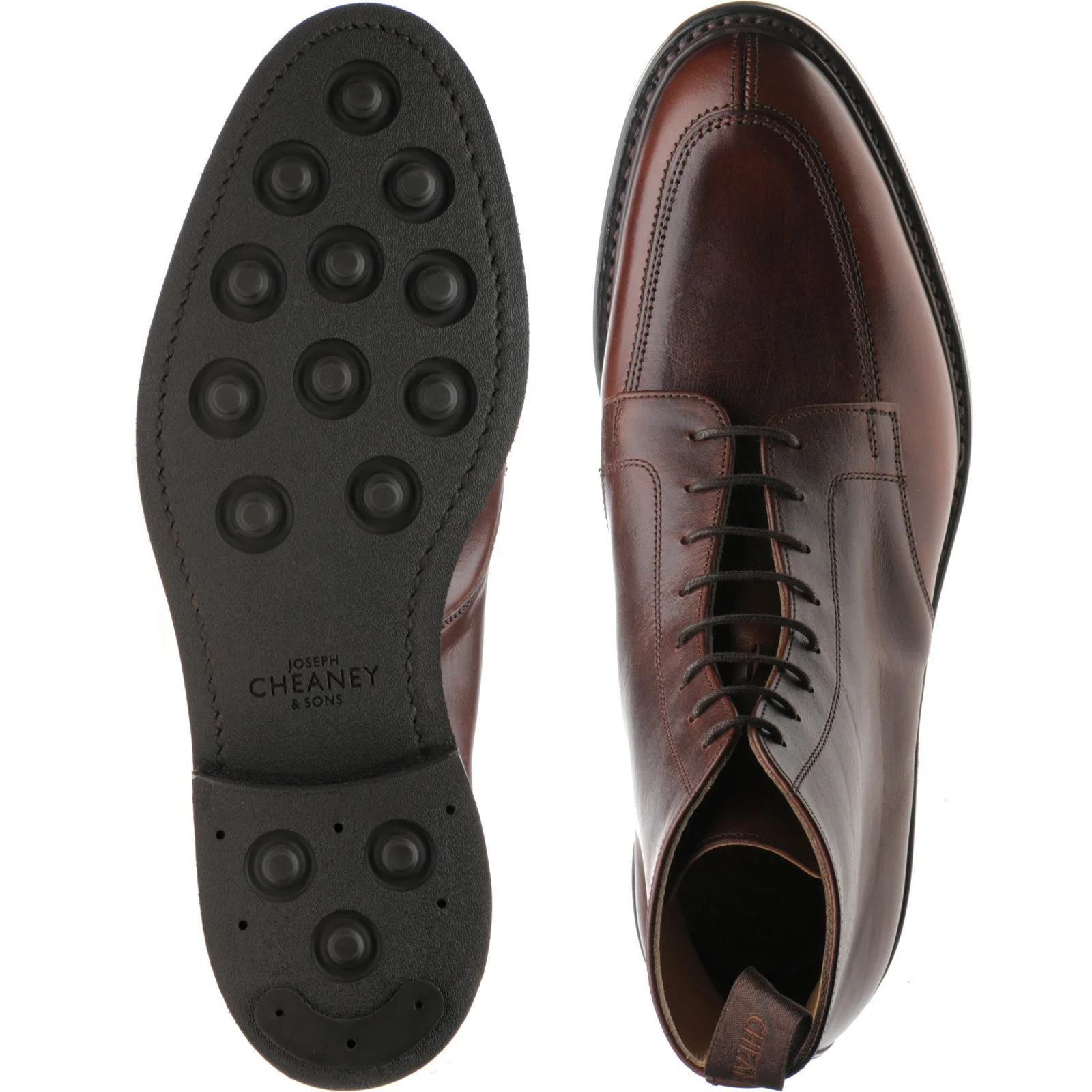 Cheaney Richmond II R mens rubber-soled boots in polo brown regency calf - Image 3