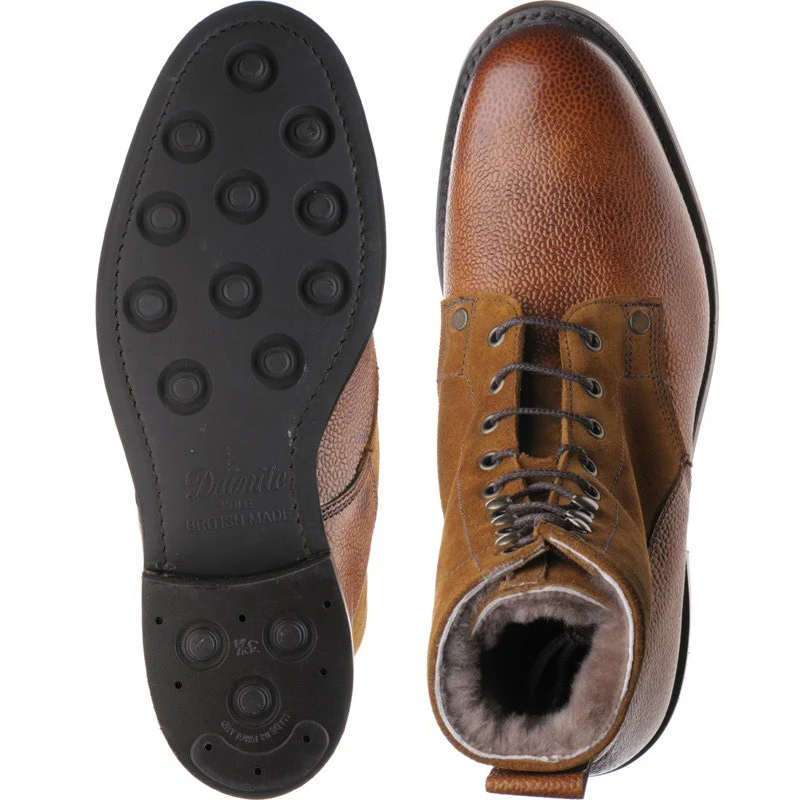 Cheaney Scott mens rubber-soled boots in almond grain and suede - Image 3