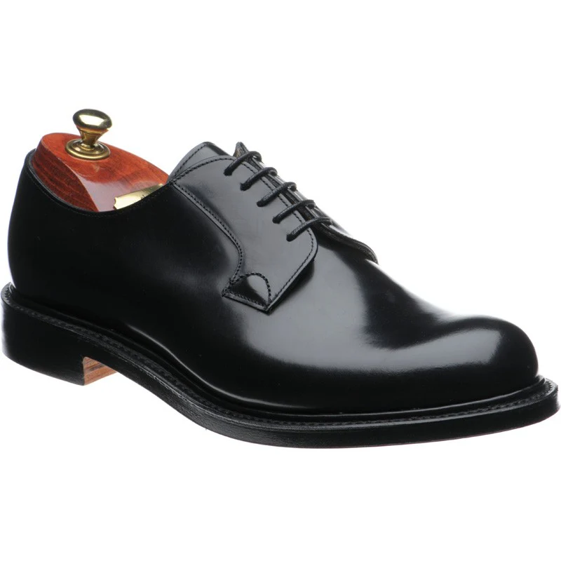Cheaney Wye II mens Derby shoes in black hi-shine
