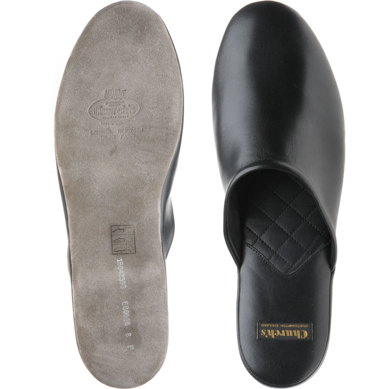 Church Arran slippers in black nappa - Image 3