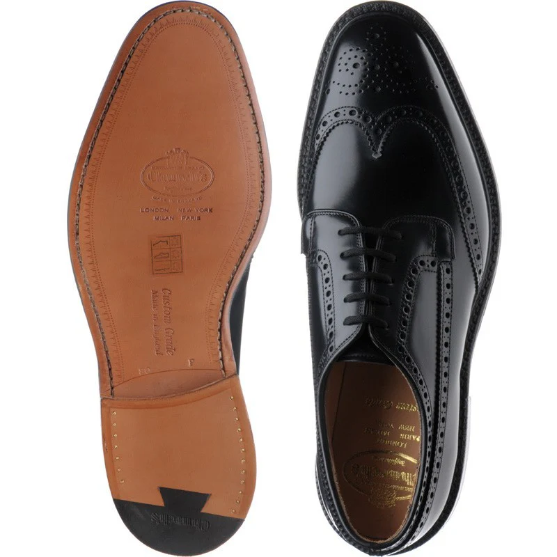 Church Grafton mens brogues in black polished binder - Image 3