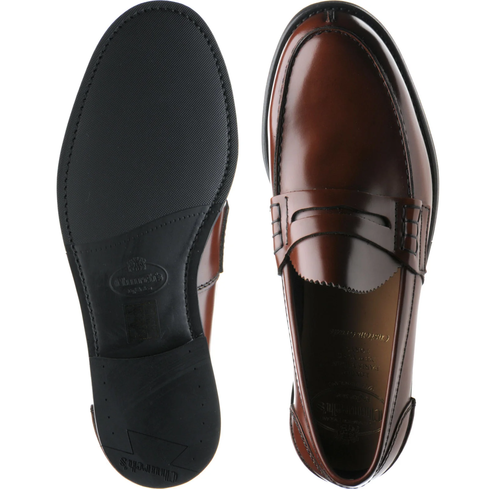 Church Tunbridge R mens rubber-soled loafers in tabac - Image 3