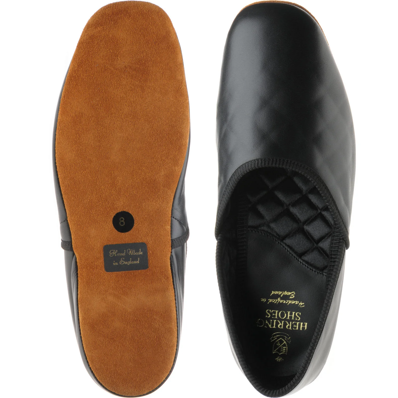 Herring Alexander mens slippers in black calf - Image 3