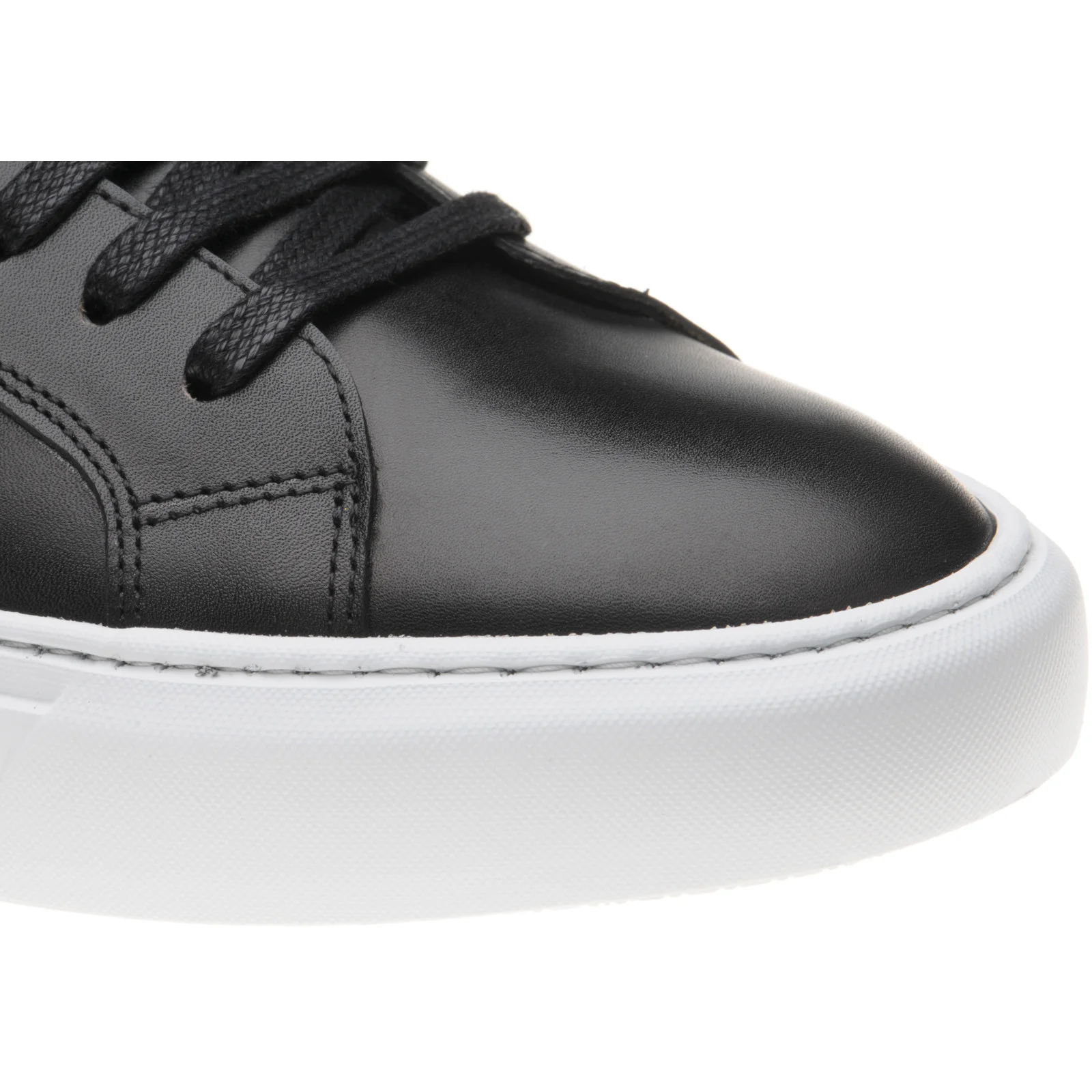 Herring Amalfi mens rubber-soled trainers in black calf - Image 5