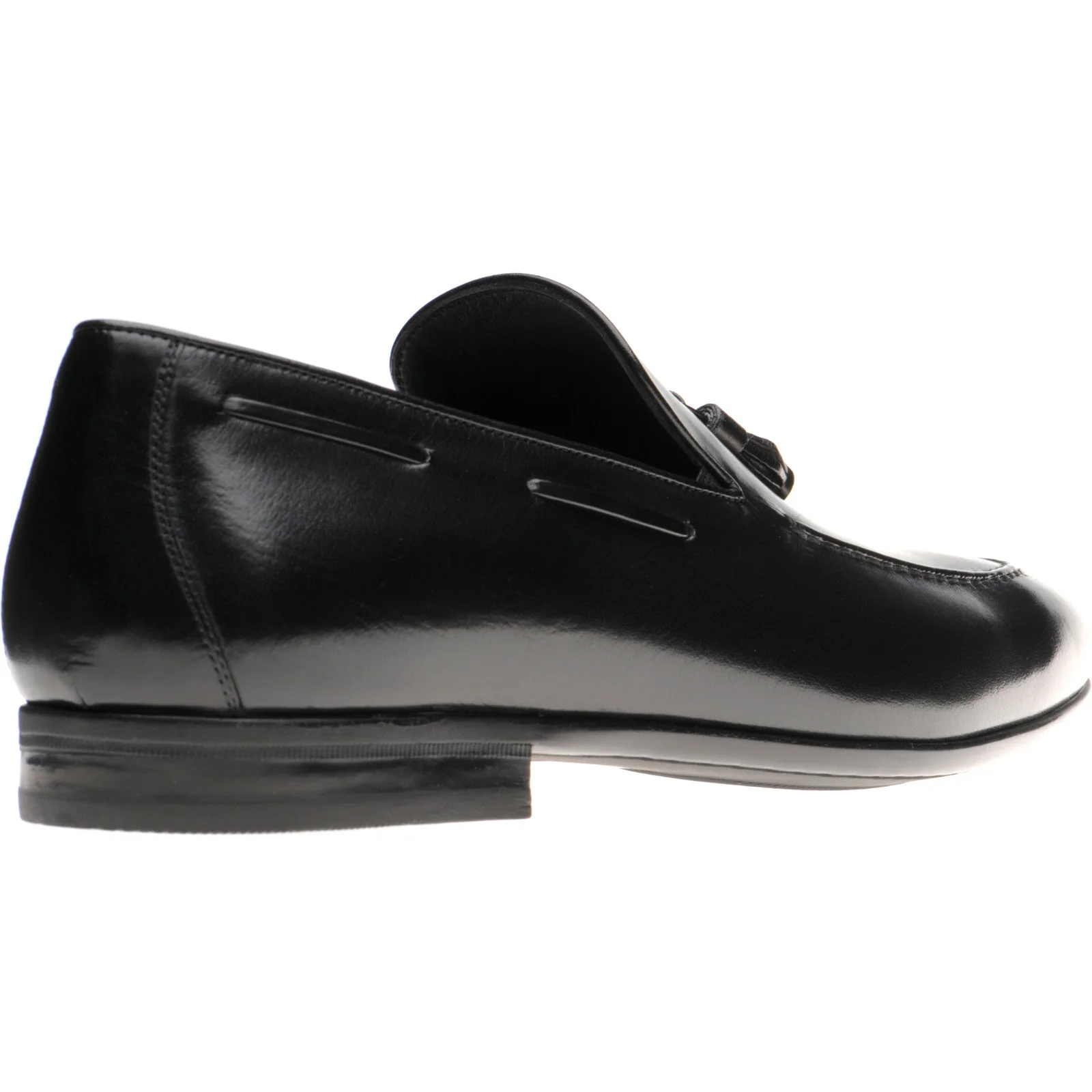 Herring Andalusia mens rubber-soled tasselled loafers in black calf - Image 4