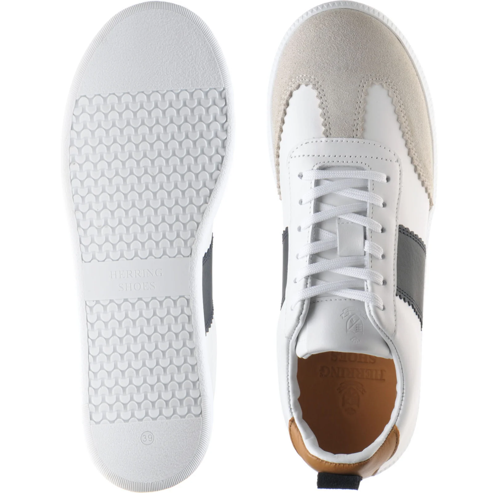 Herring Angelina ladies rubber-soled in white and navy - Image 3