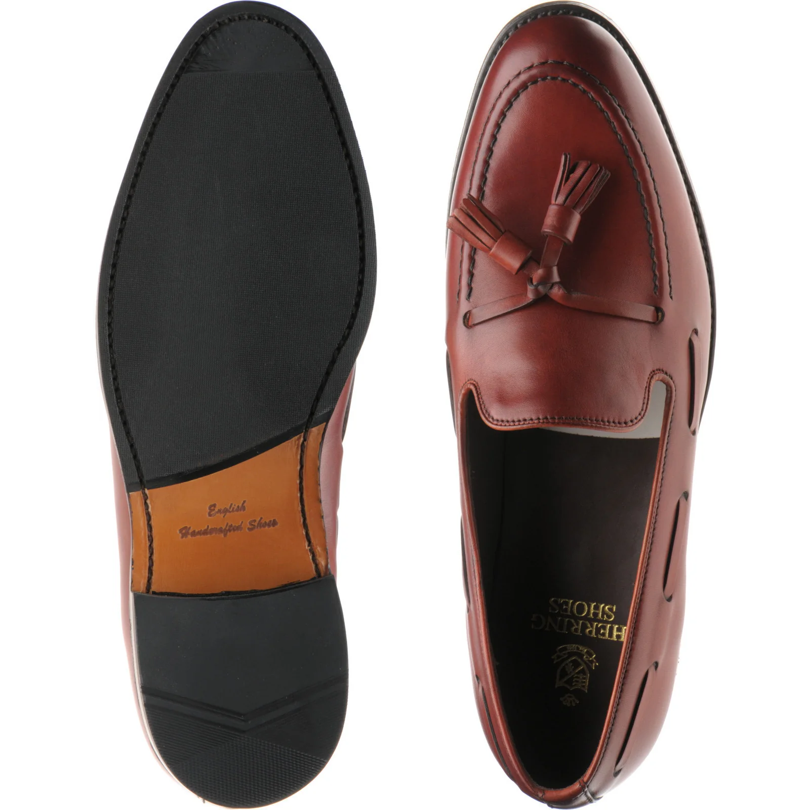 Herring Ascot II mens hybrid-soled tasselled loafers in pecan calf - Image 3