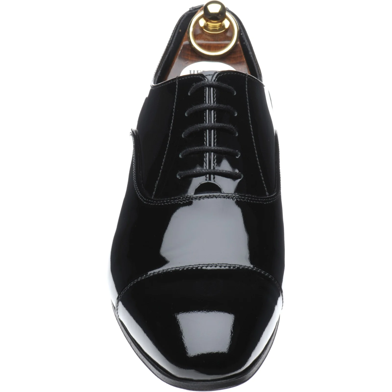 Herring Aston mens Oxfords in black patent (second) - Image 2