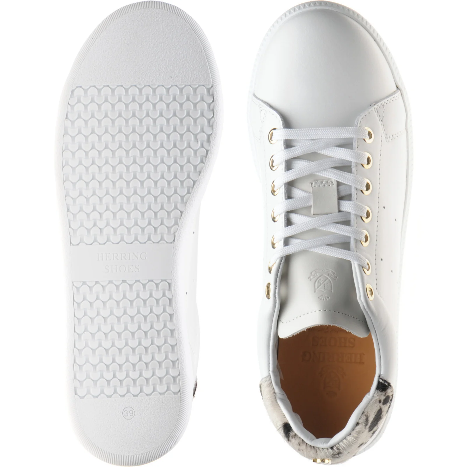 Herring Athena ladies rubber-soled trainers in white (second) - Image 3