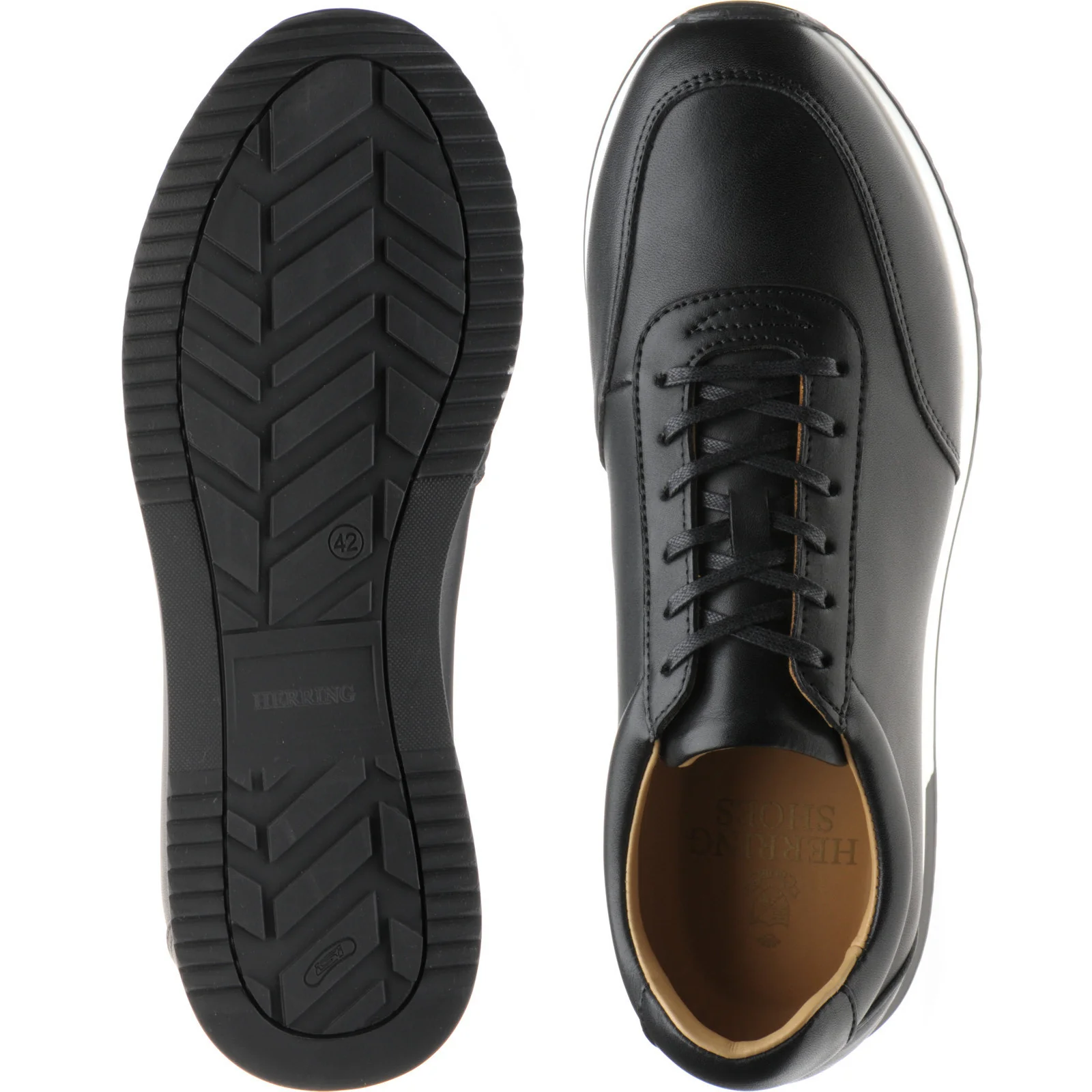Herring Atlanta mens rubber-soled in black calf - Image 3