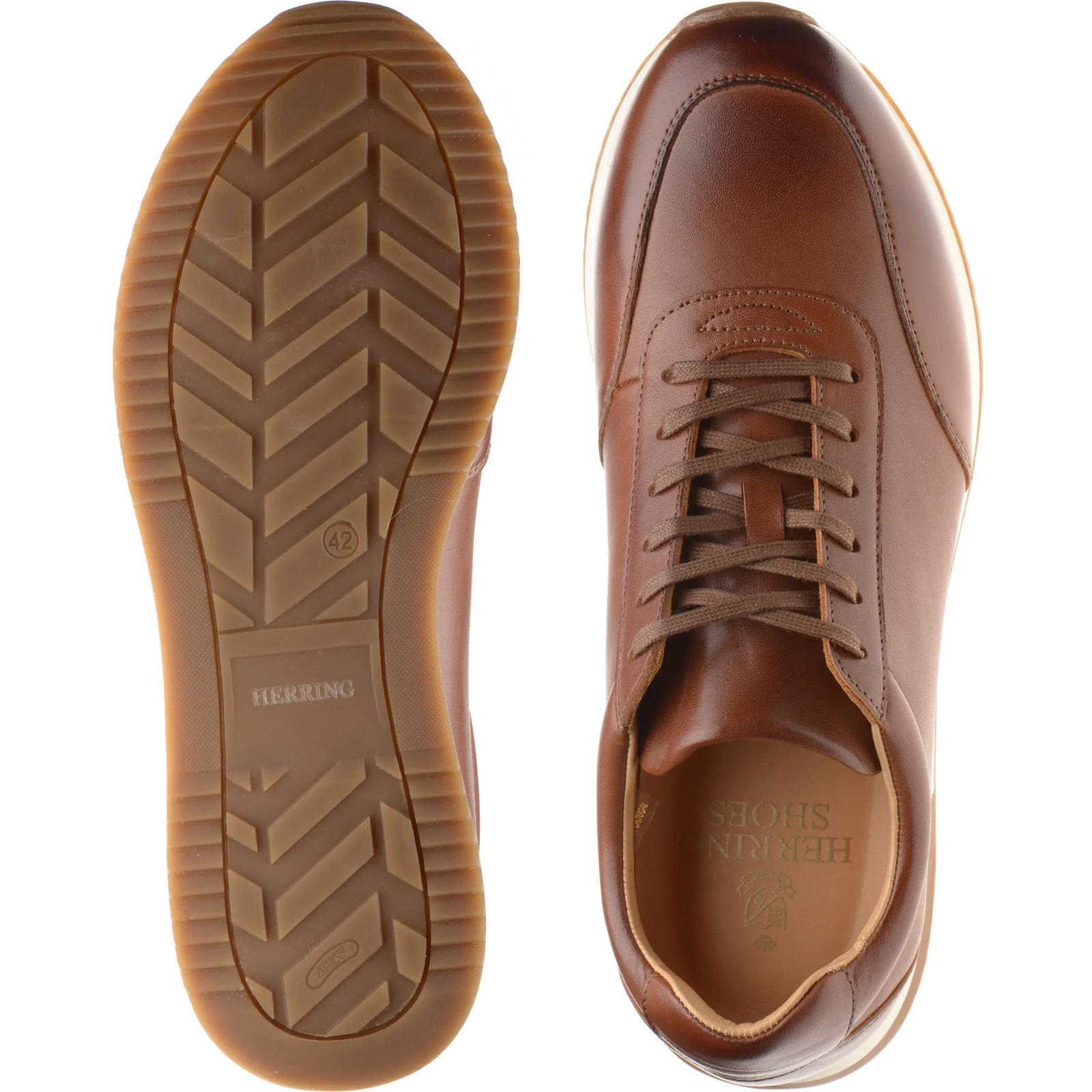 Herring Atlanta mens rubber-soled in cognac calf - Image 3