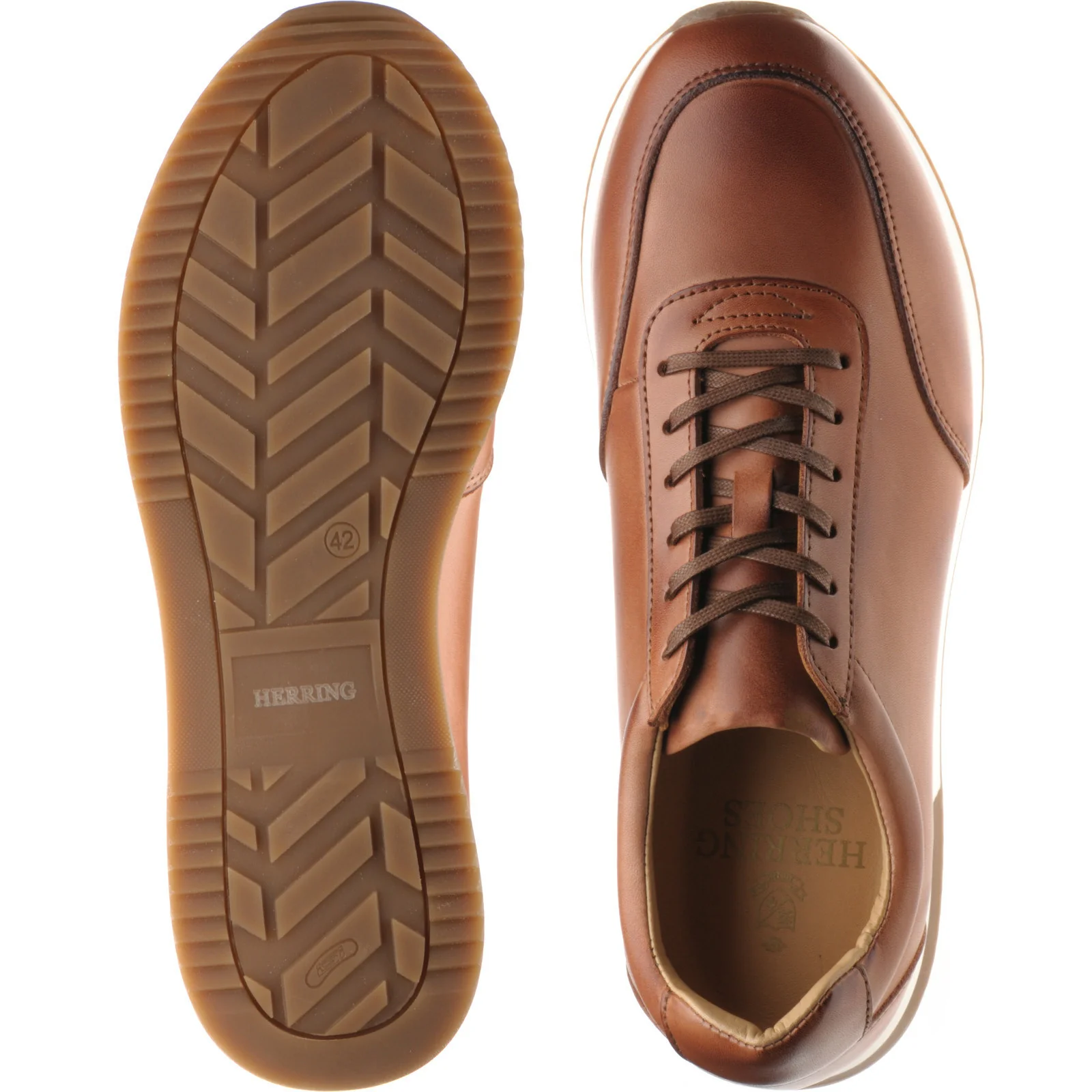 Herring Atlanta mens rubber-soled in english tan calf - Image 3