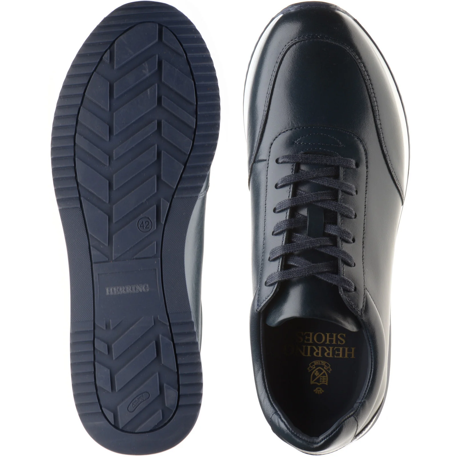 Herring Atlanta mens rubber-soled in navy calf - Image 3