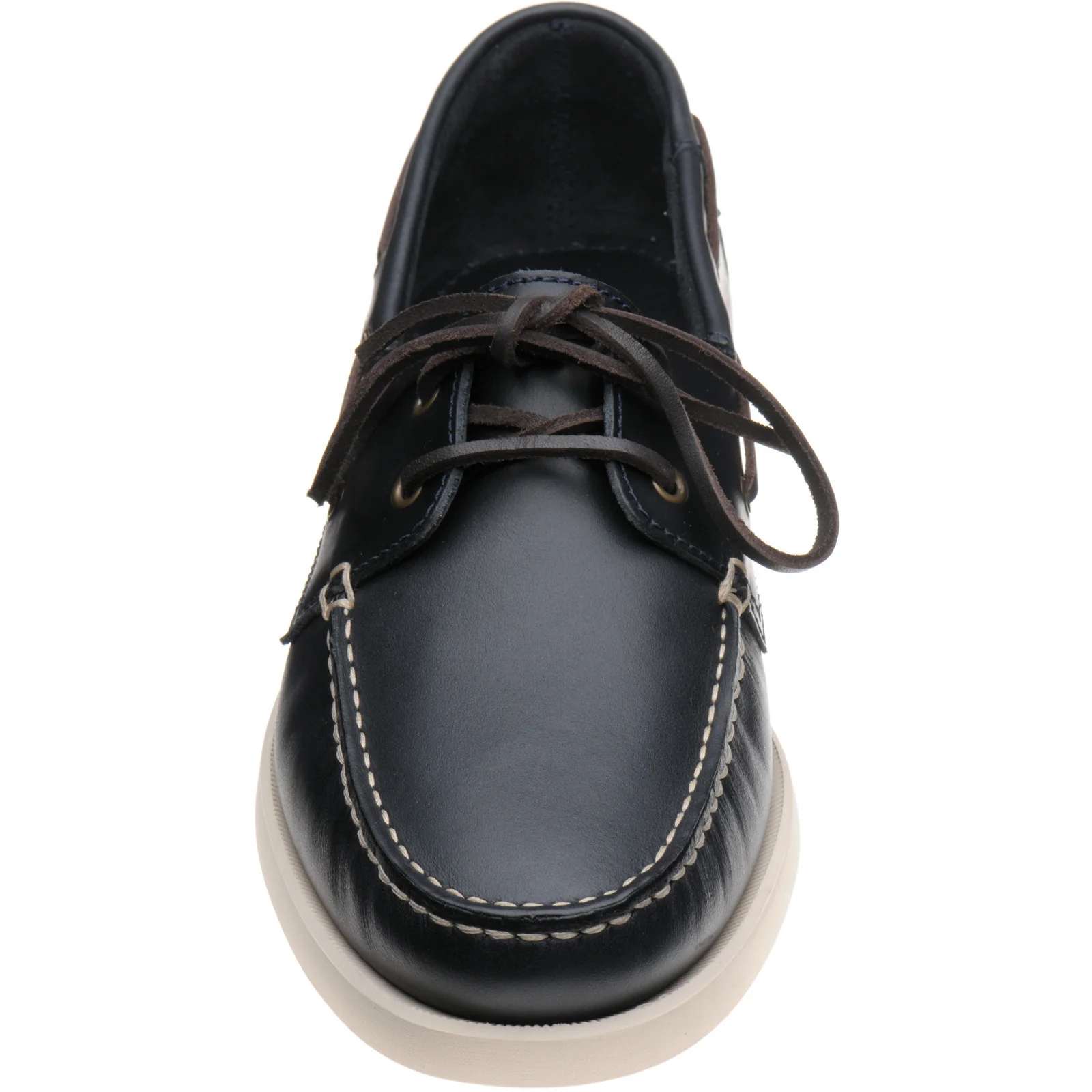 Herring Atlantic mens rubber-soled deck shoes in navy waxy - Image 2