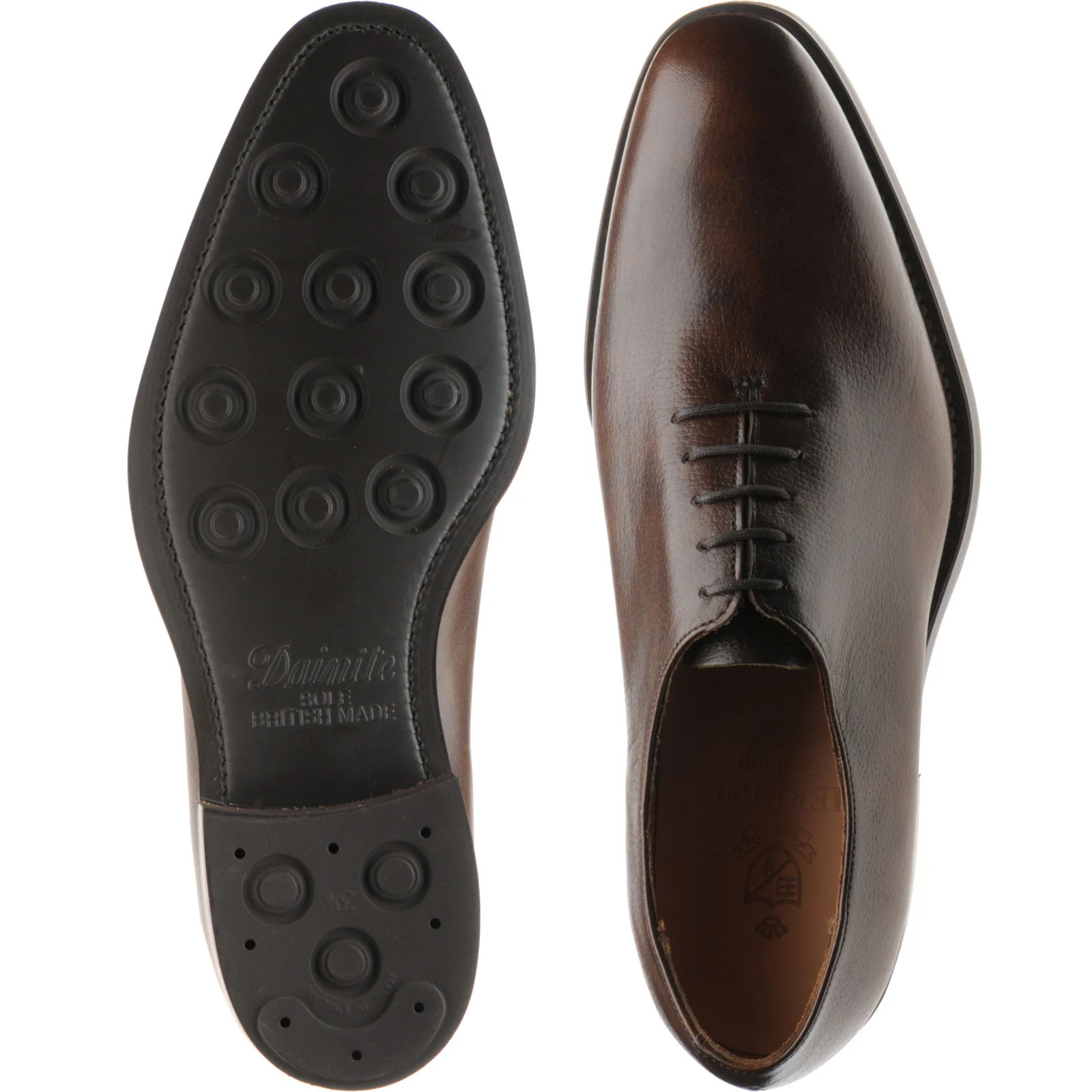 Herring Bandon mens rubber-soled wholecuts in brown shadow grain - Image 3