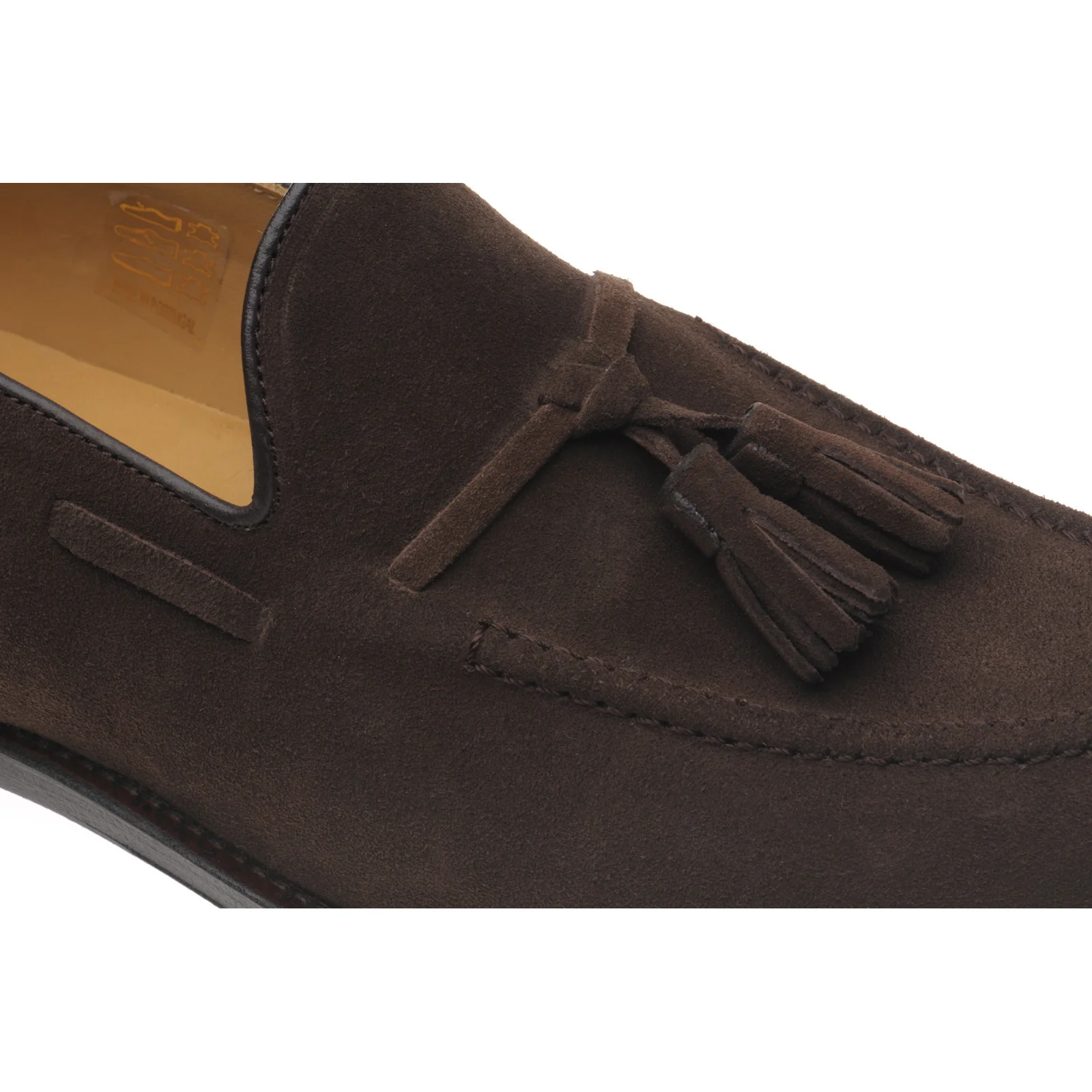 Herring Barcelona III mens tasselled loafers in brown suede - Image 5