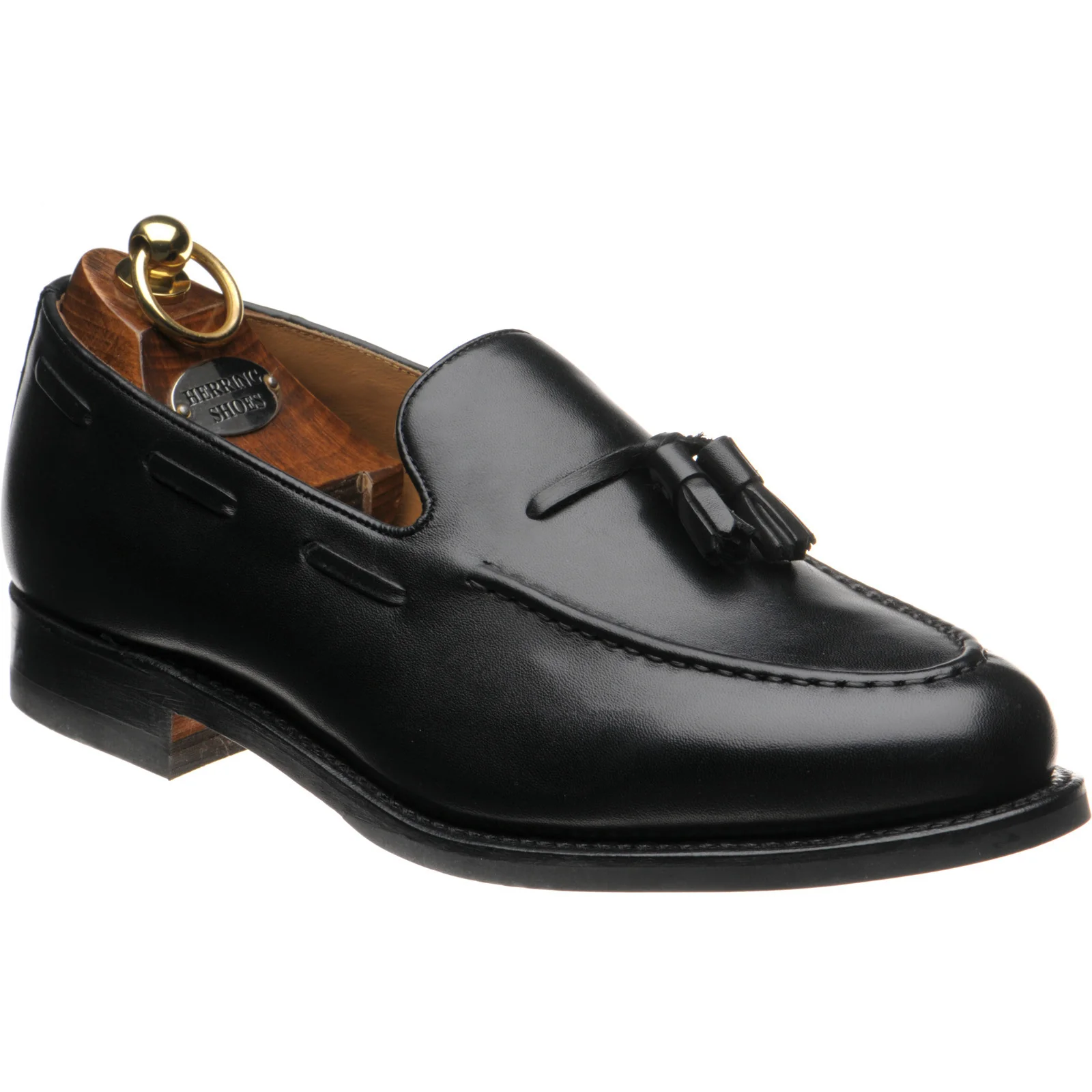 Herring Barcelona Rubber mens hybrid-soled loafers in black calf