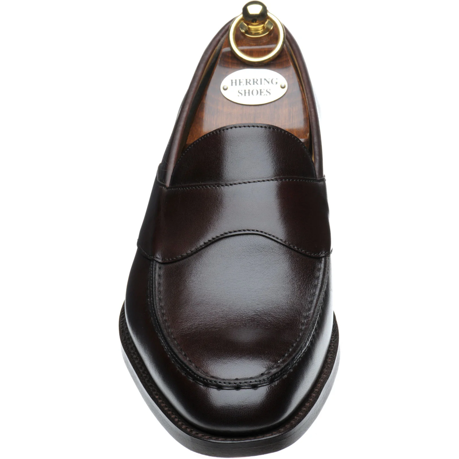 Herring Barnaby mens loafers in dark walnut (second) - Image 2