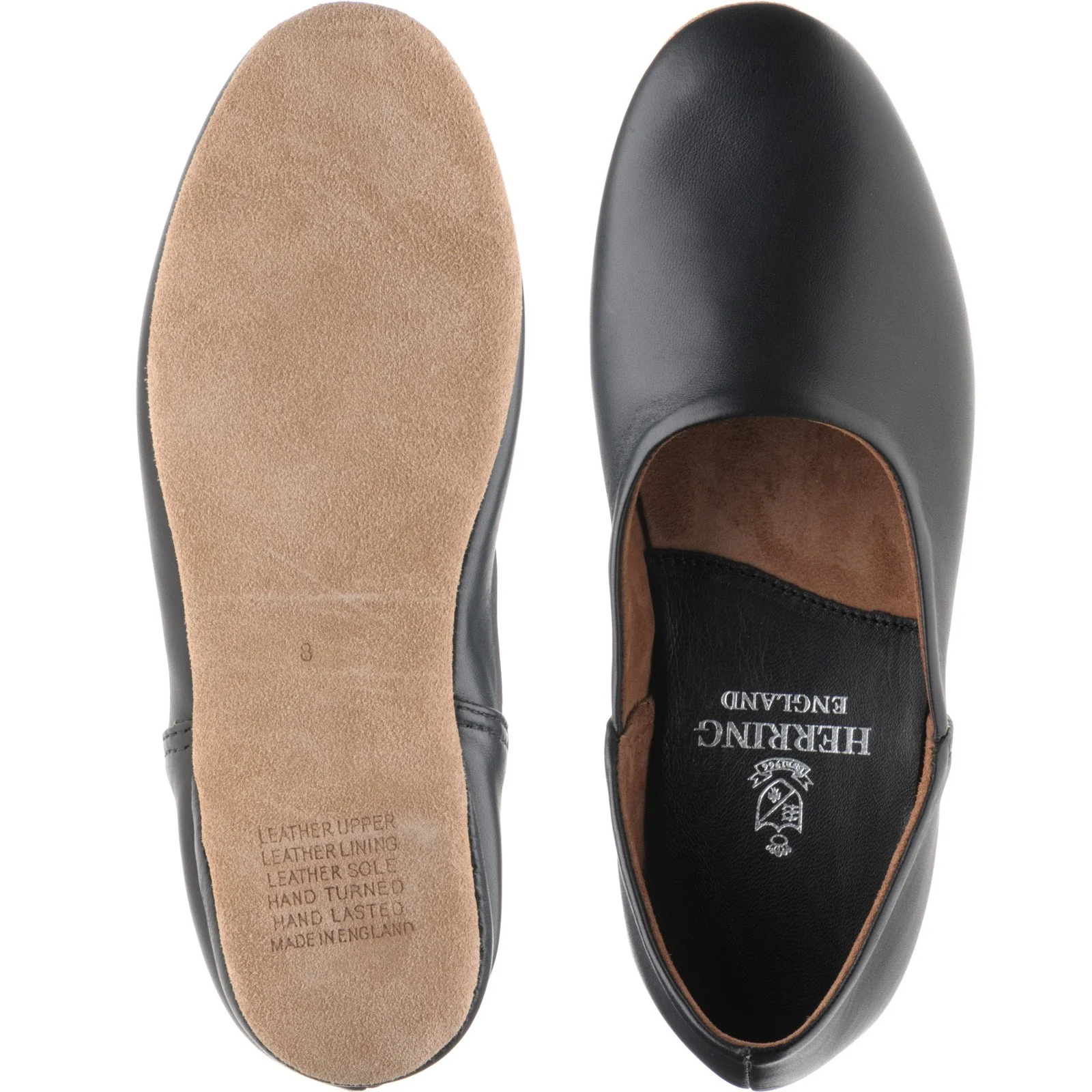 Herring Baron mens slippers in black calf - Image 3