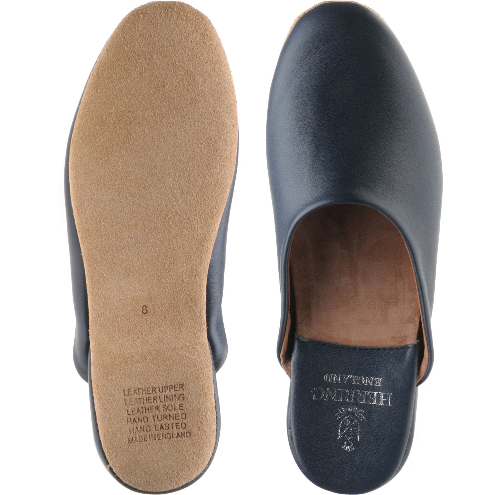 Herring Baronet mens slippers in navy calf - Image 3