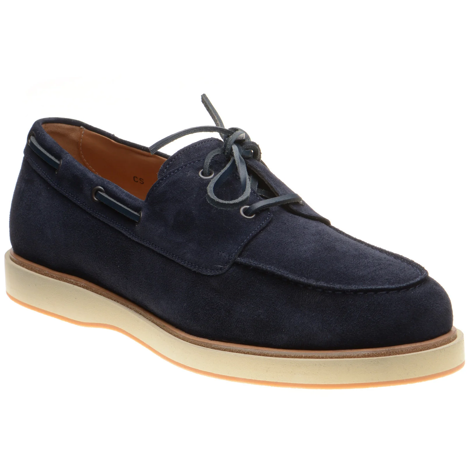Herring Bayard mens rubber-soled deck shoes in navy suede