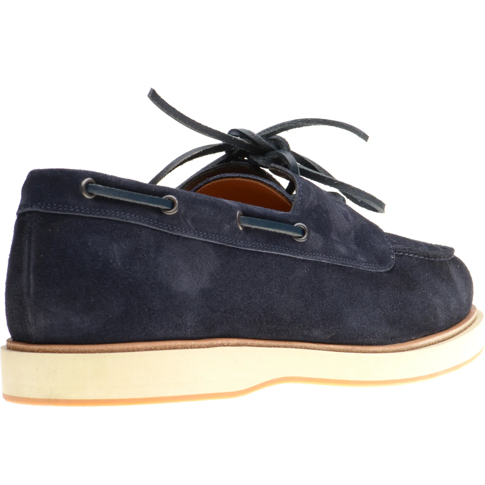 Herring Bayard mens rubber-soled deck shoes in navy suede - Image 4