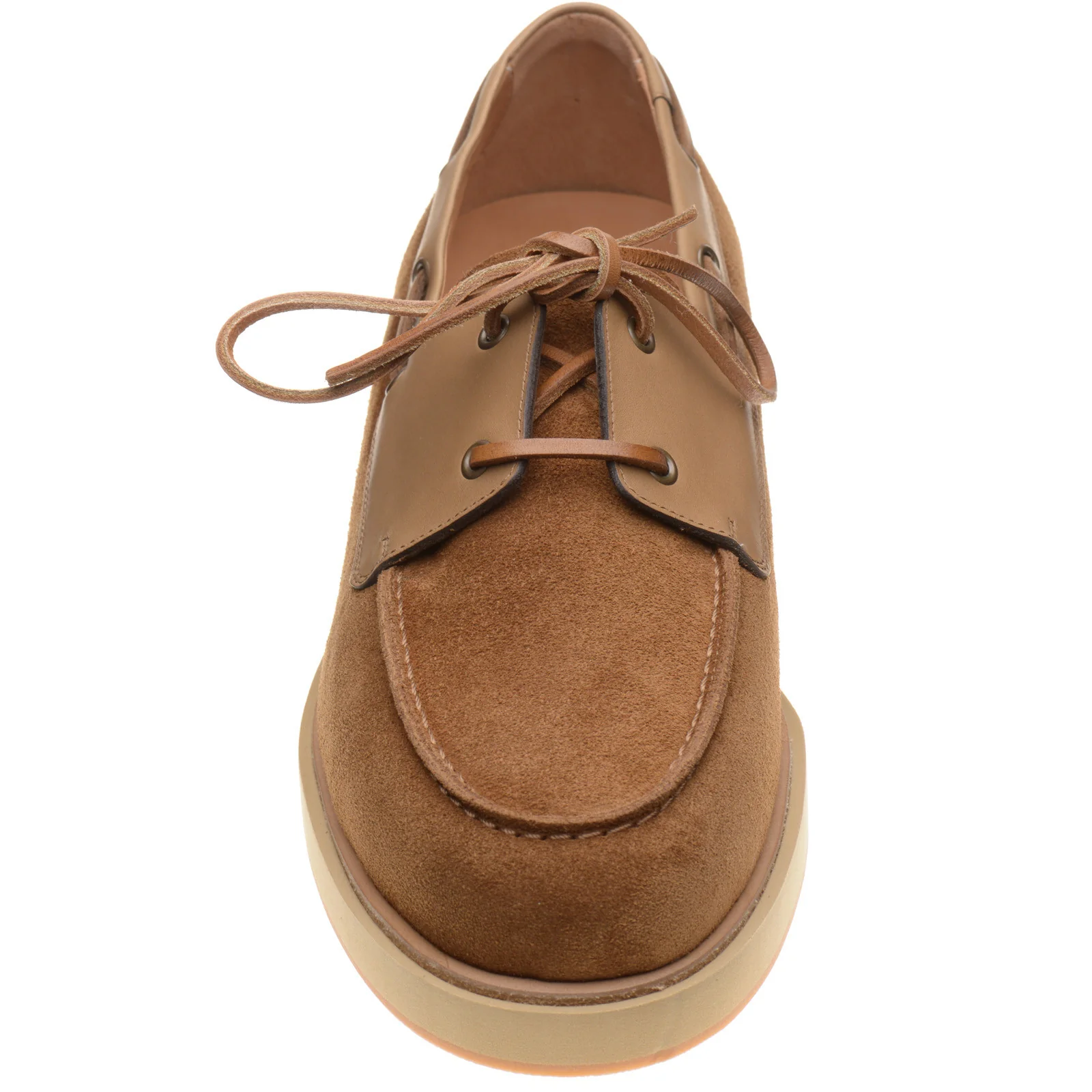 Herring Bayard mens rubber-soled deck shoes in tan suede - Image 2
