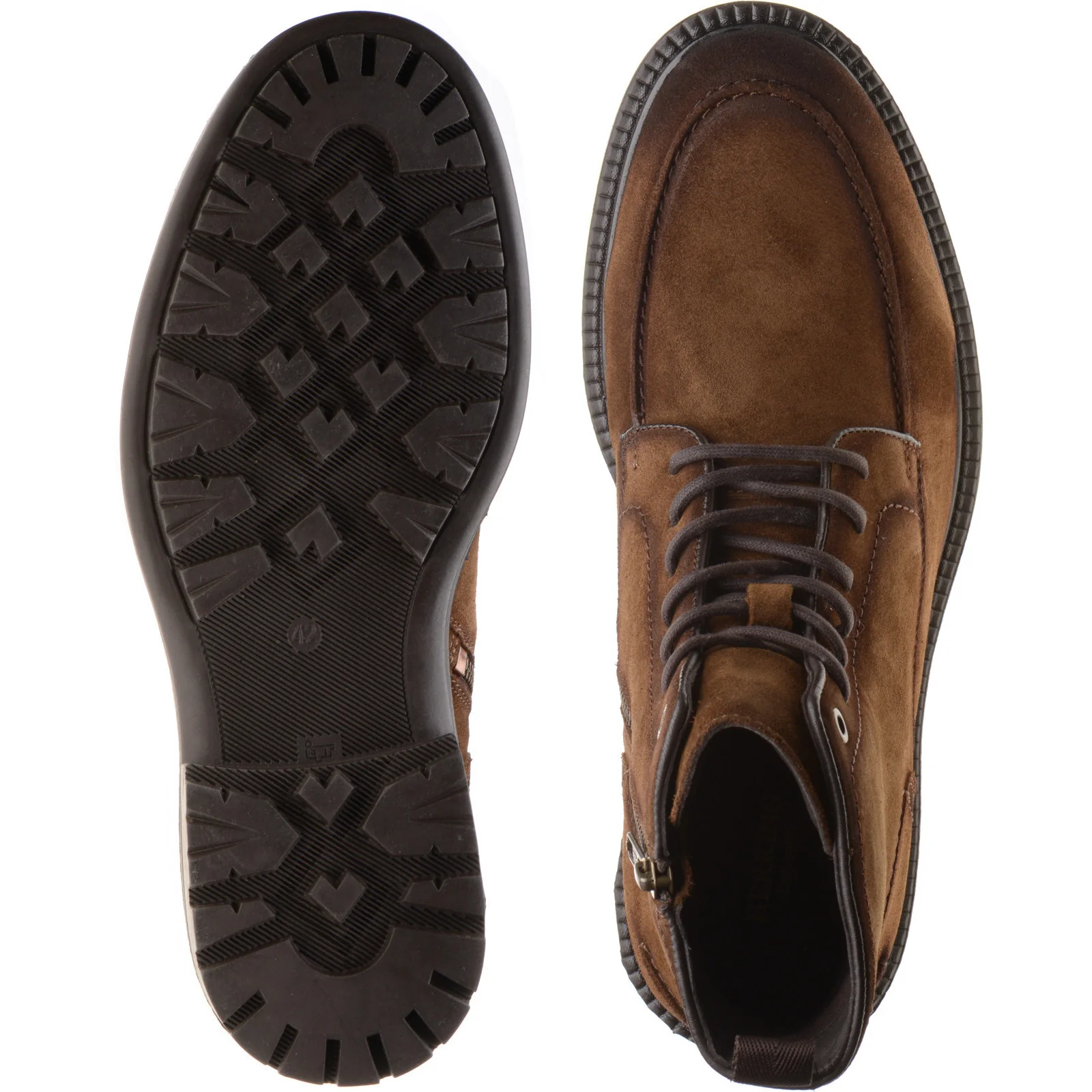 Herring Beckwith mens rubber-soled boots in brown suede - Image 3