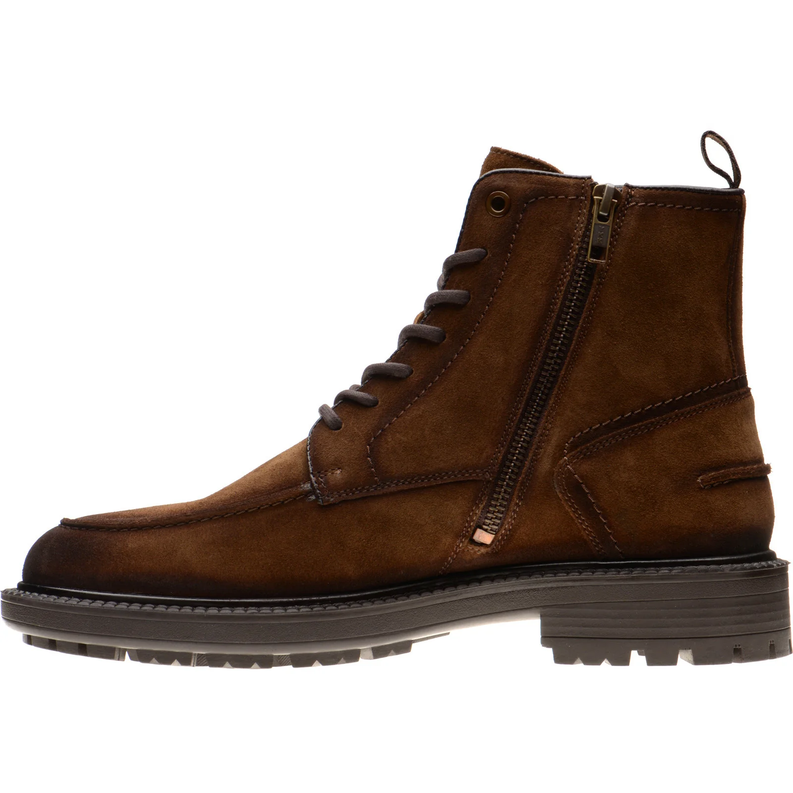 Herring Beckwith mens rubber-soled boots in brown suede - Image 5