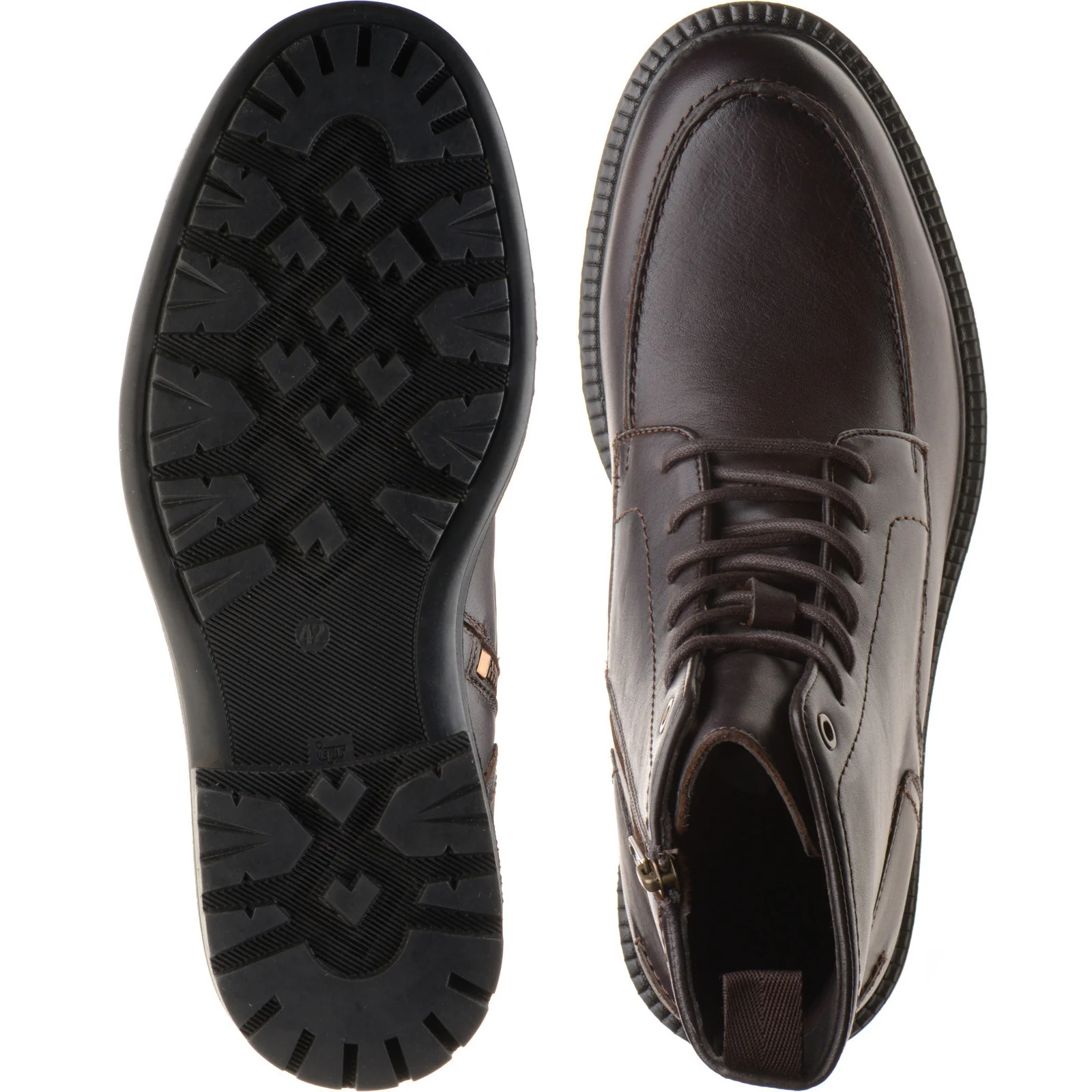 Herring Beckwith mens rubber-soled boots in dark brown calf - Image 3