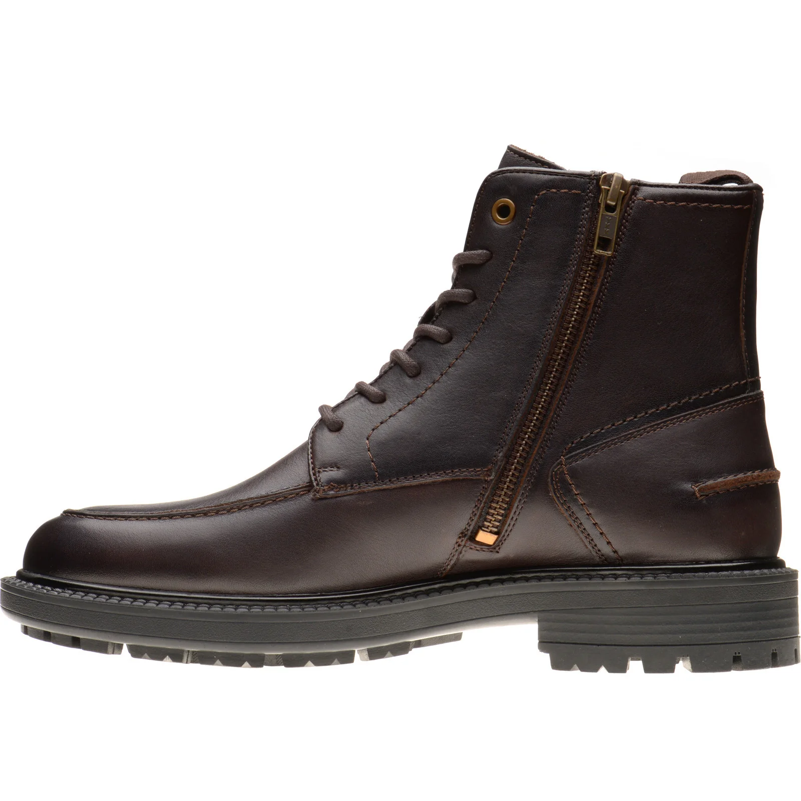 Herring Beckwith mens rubber-soled boots in dark brown calf - Image 5