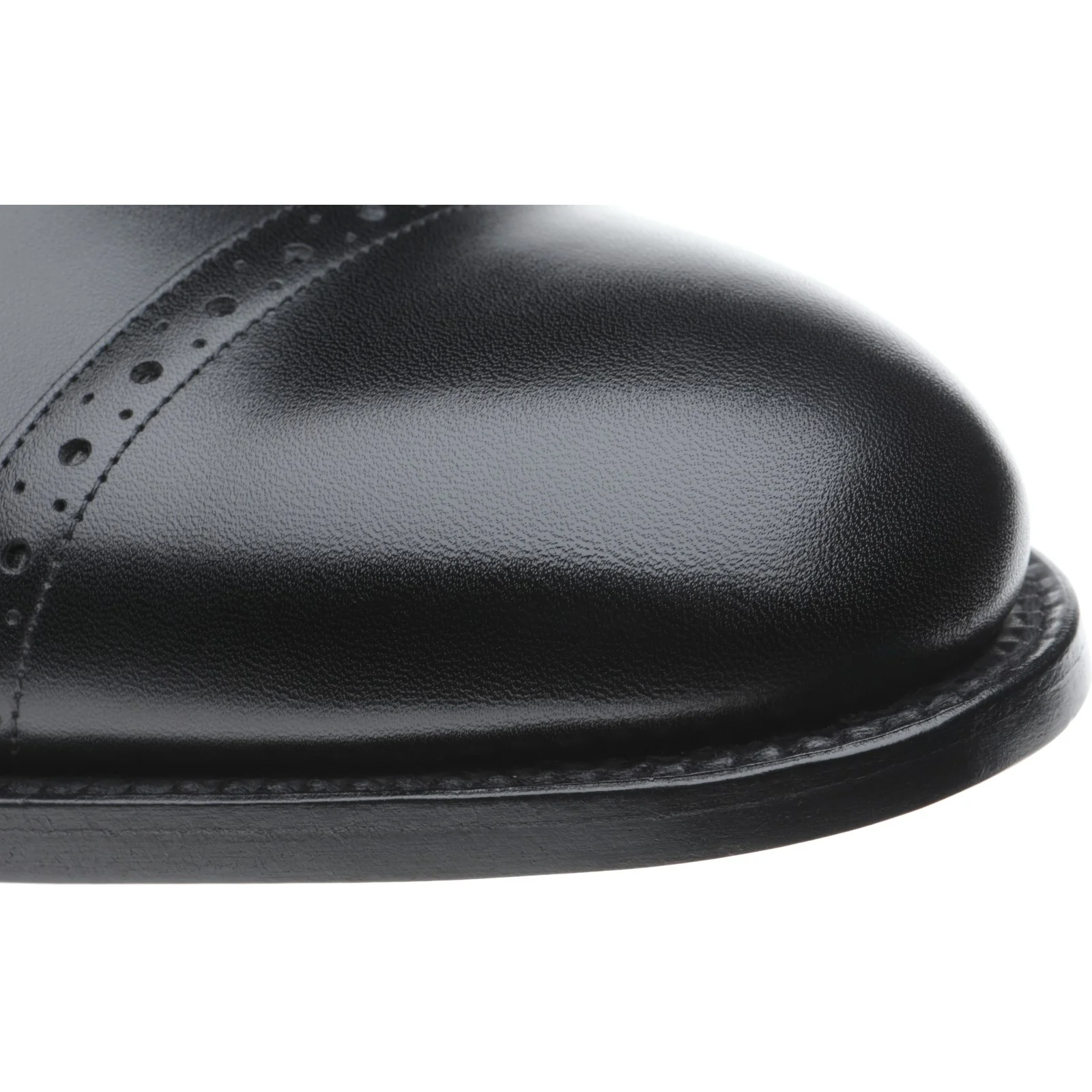 Herring Belgravia mens semi-brogues in black calf (second) - Image 5