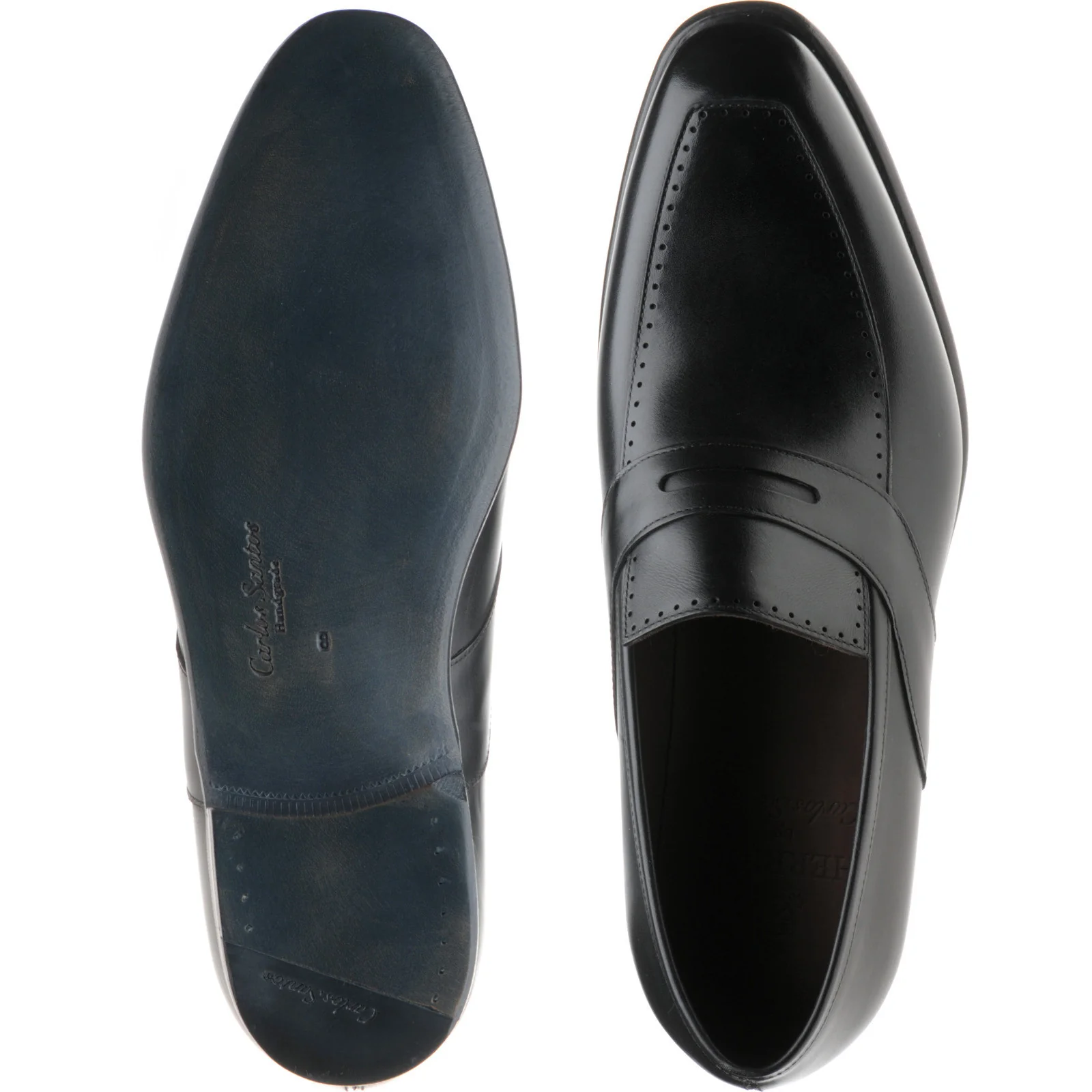 Herring Belmont mens loafers in black calf - Image 3