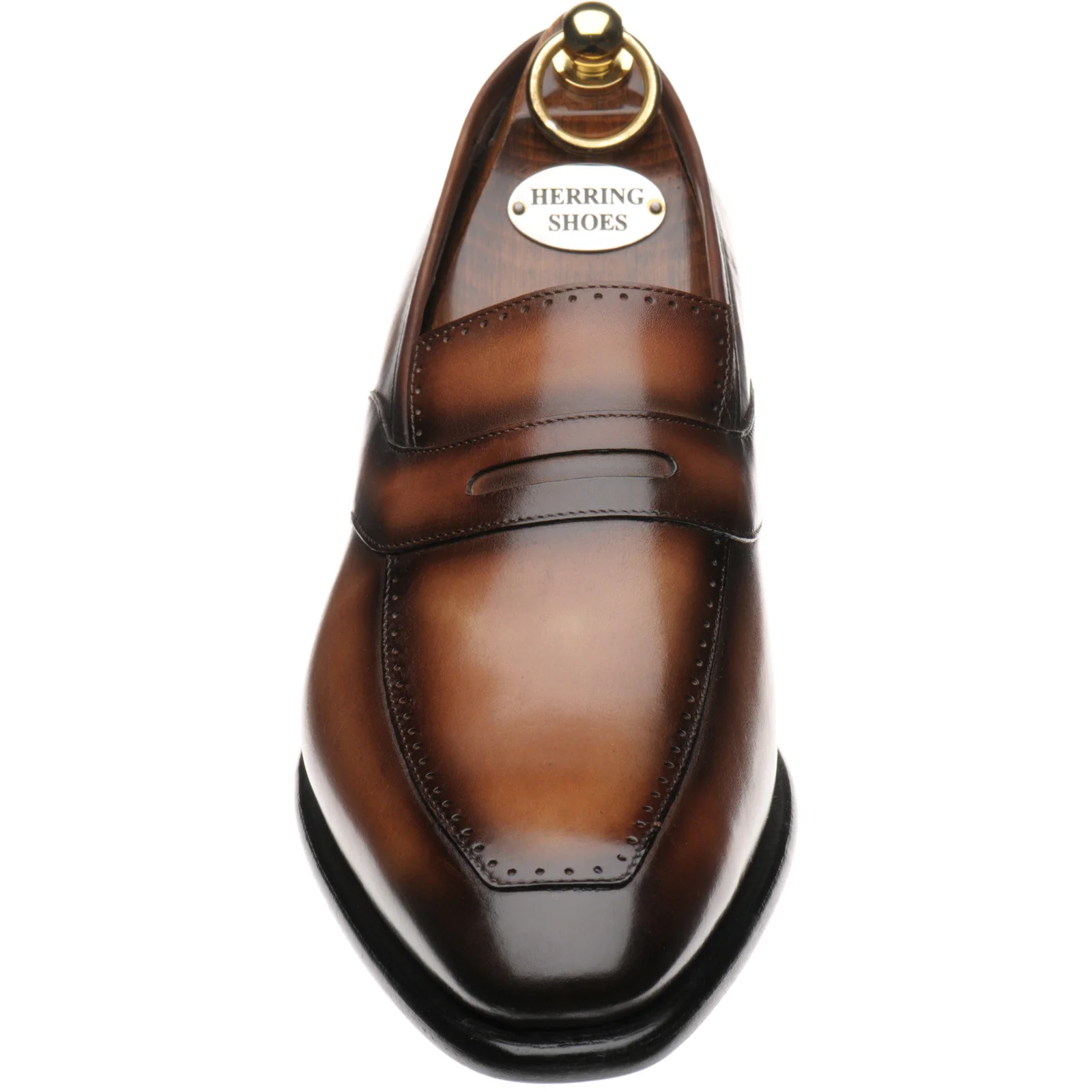 Herring Belmont mens loafers in chestnut calf (second) - Image 2