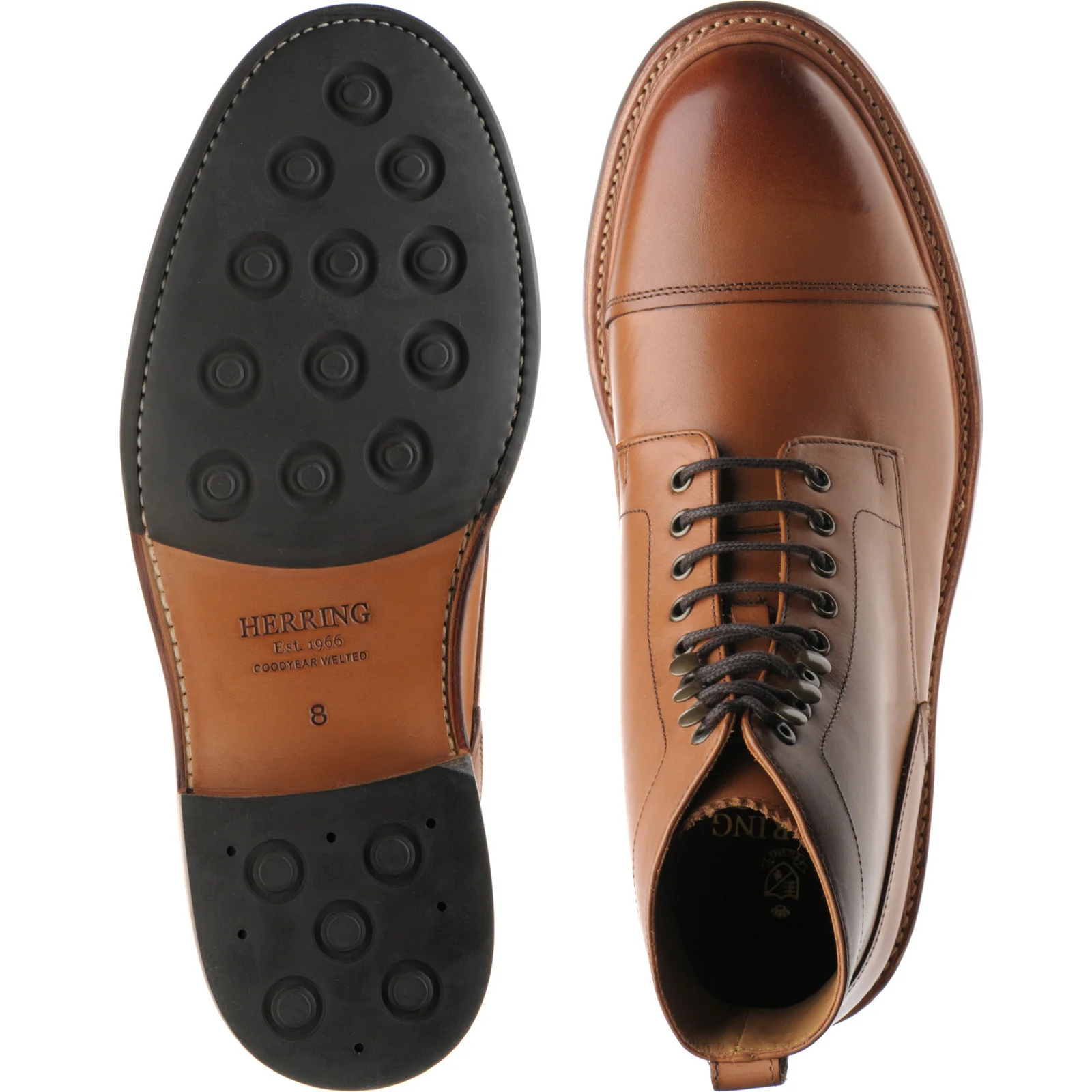 Herring Belstone mens hybrid-soled boots in tan calf - Image 3