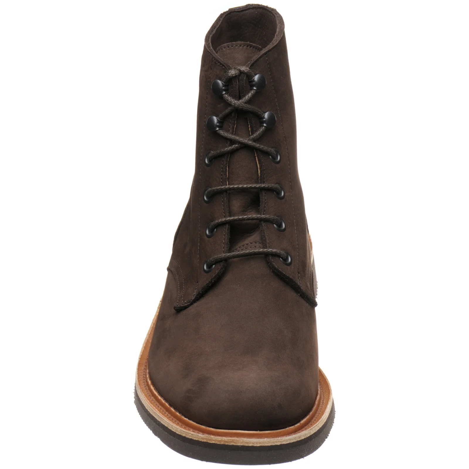 Herring Bernwood mens rubber-soled boots in dark brown hydro nubuck - Image 2