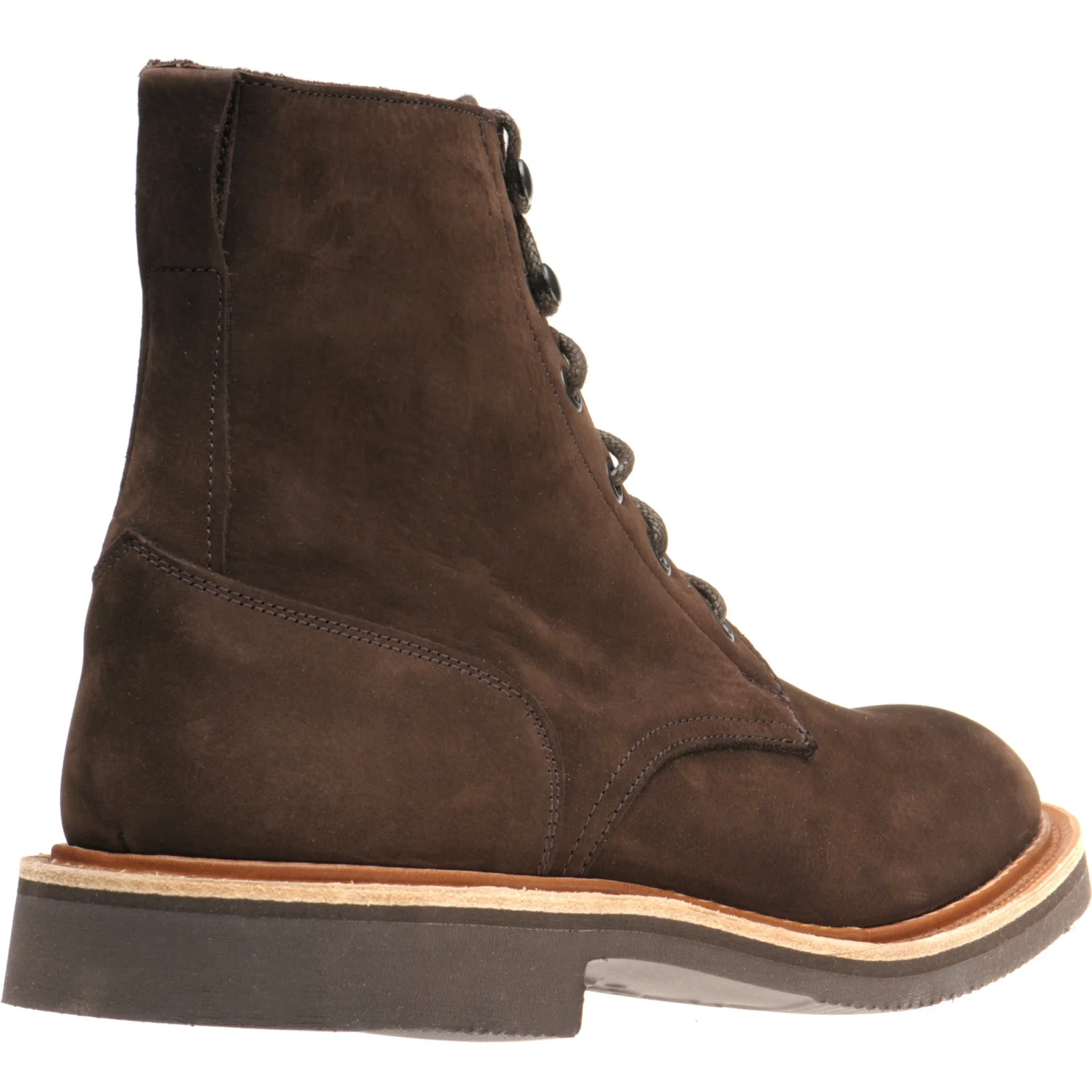 Herring Bernwood mens rubber-soled boots in dark brown hydro nubuck - Image 4