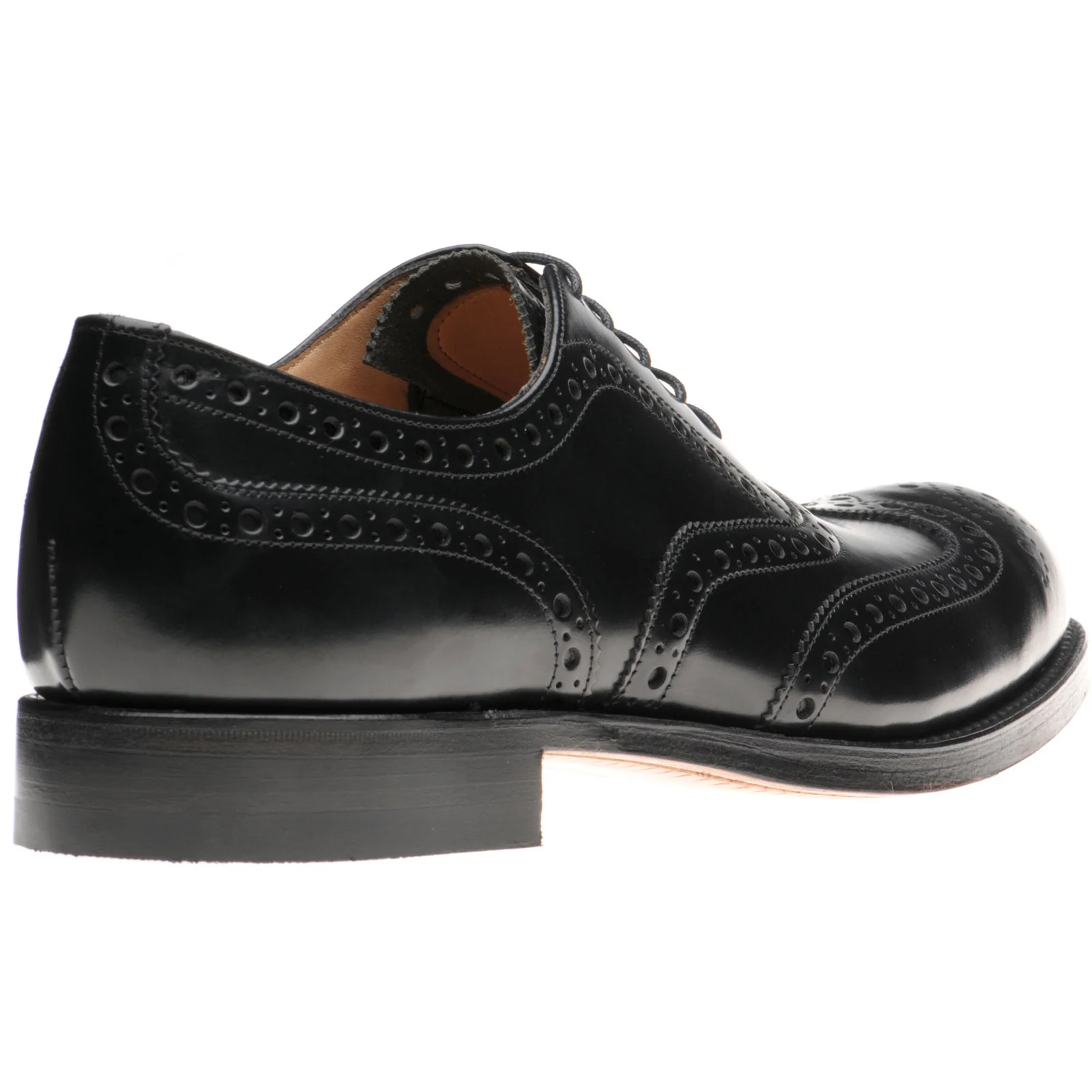 Herring Birchwood mens brogues in black polished - Image 4