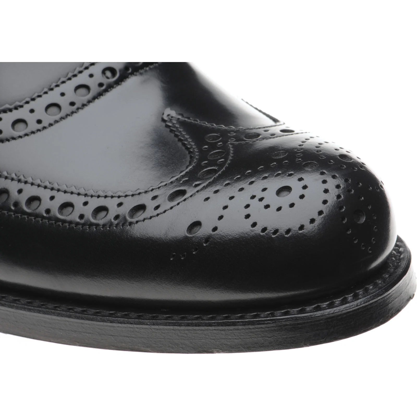 Herring Birchwood mens brogues in black polished - Image 5
