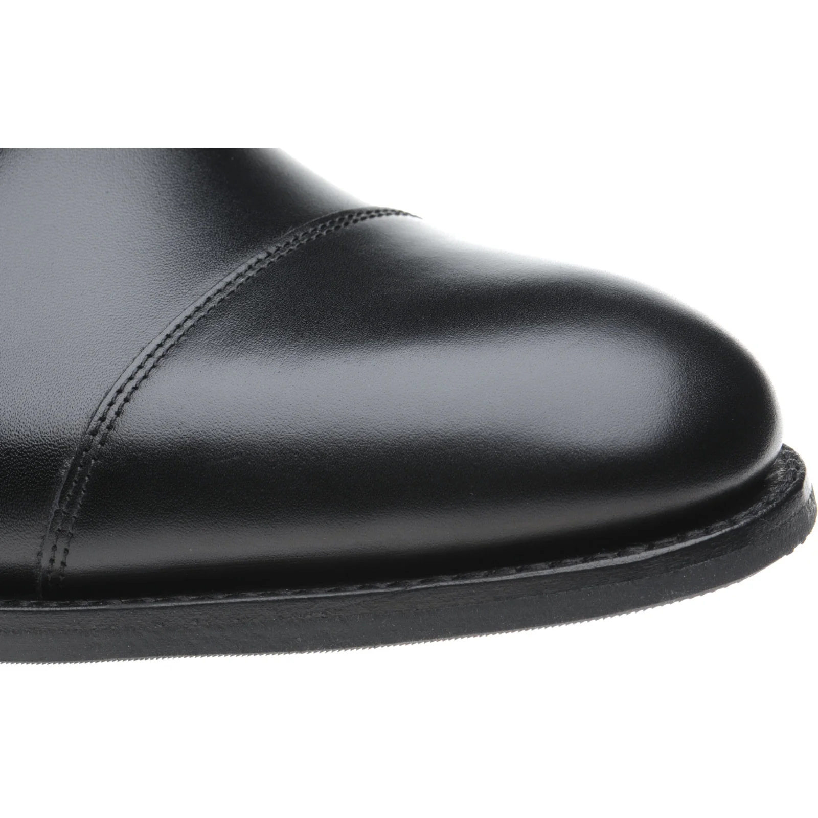 Herring Bishop mens rubber-soled double monk shoes in black calf (second) - Image 5