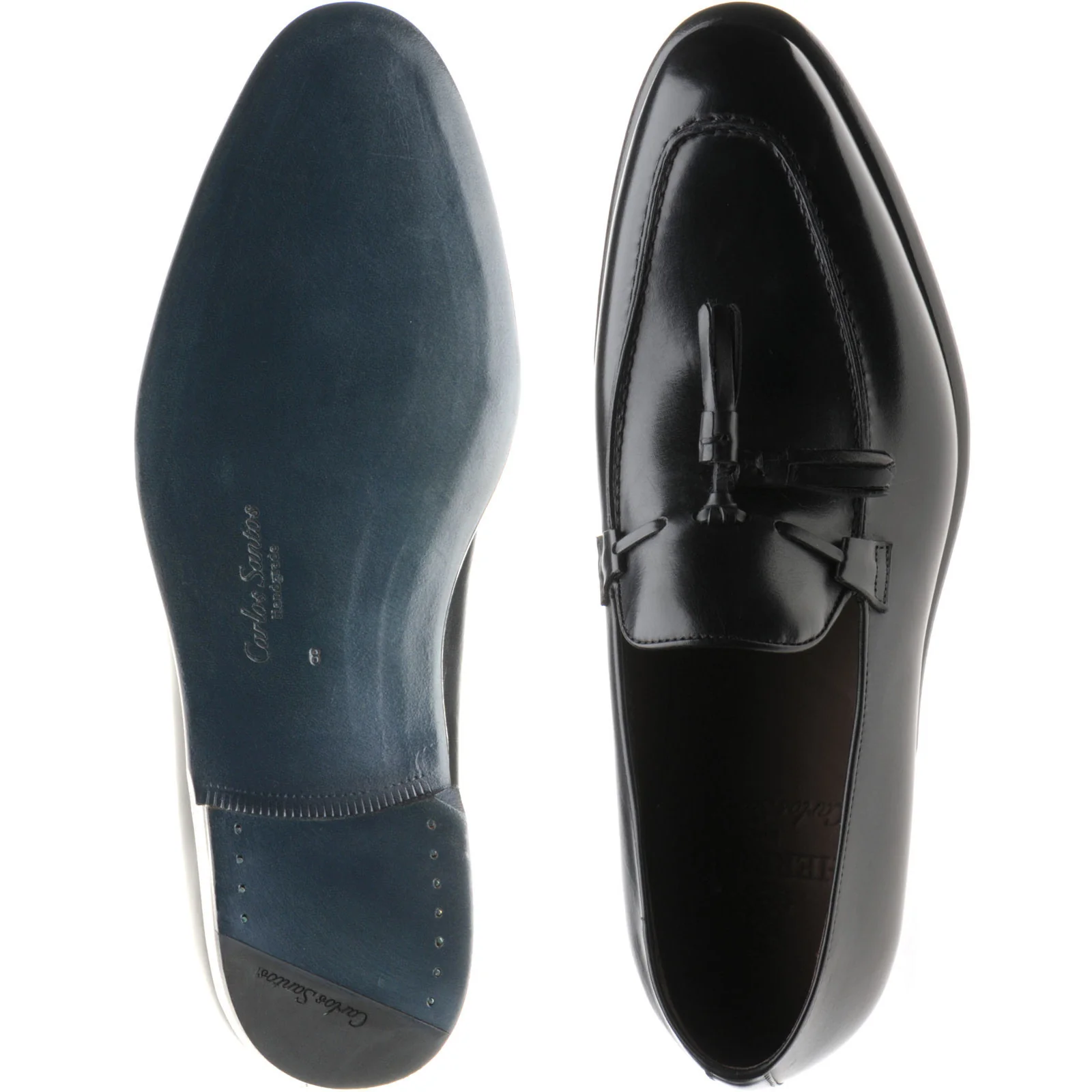 Herring Blackheath mens tasselled loafers in black calf - Image 3