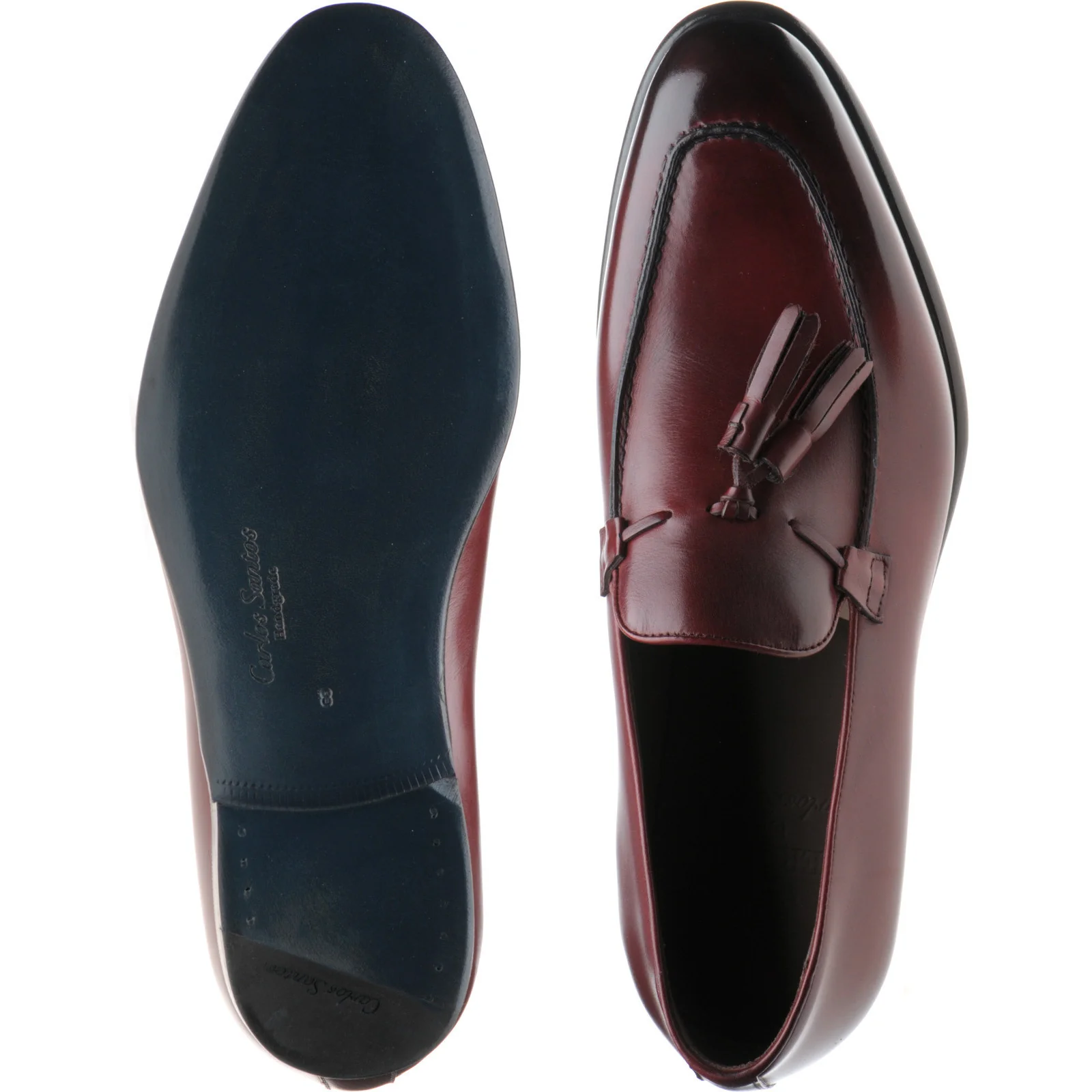 Herring Blackheath mens tasselled loafers in burgundy calf - Image 3