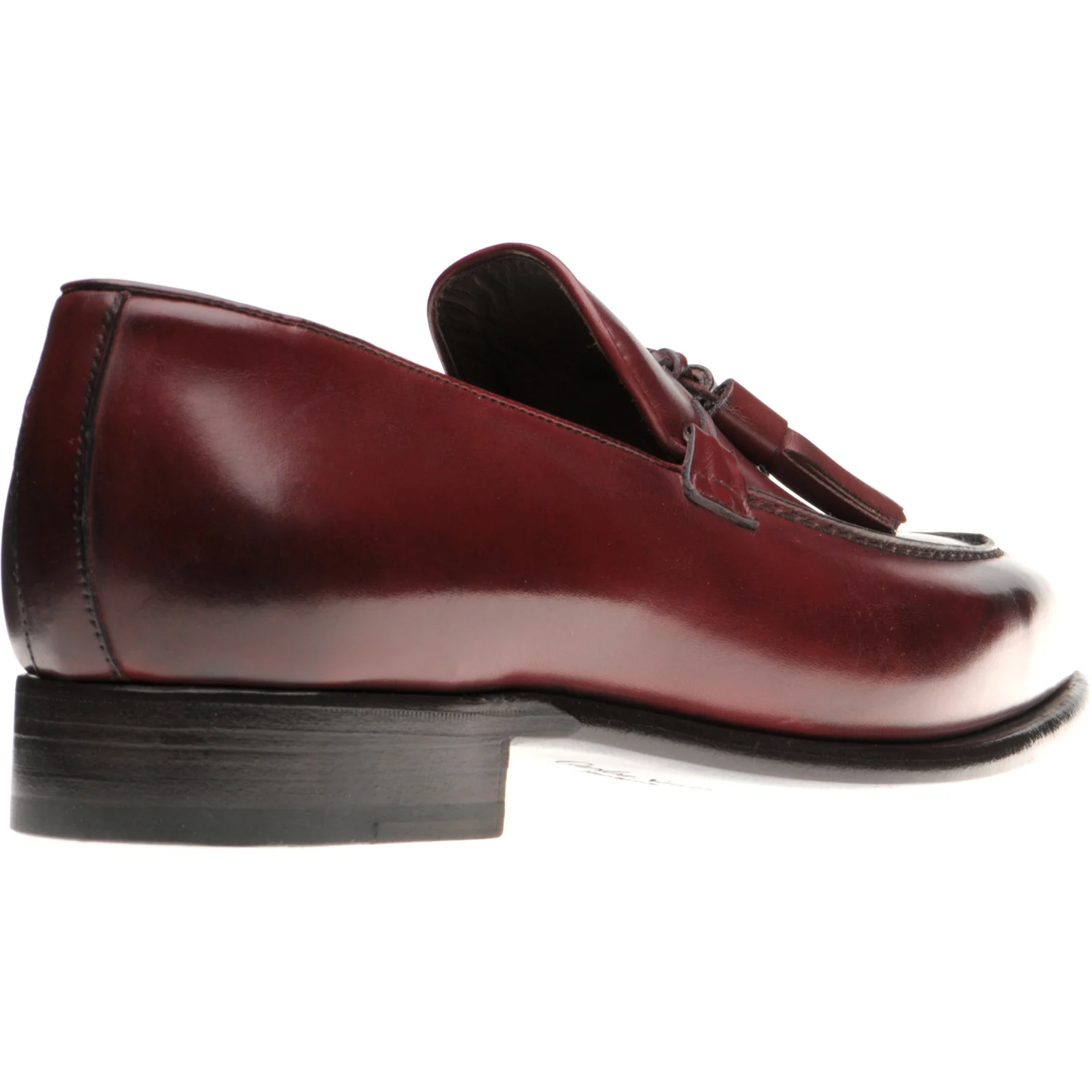 Herring Blackheath mens tasselled loafers in burgundy calf - Image 4