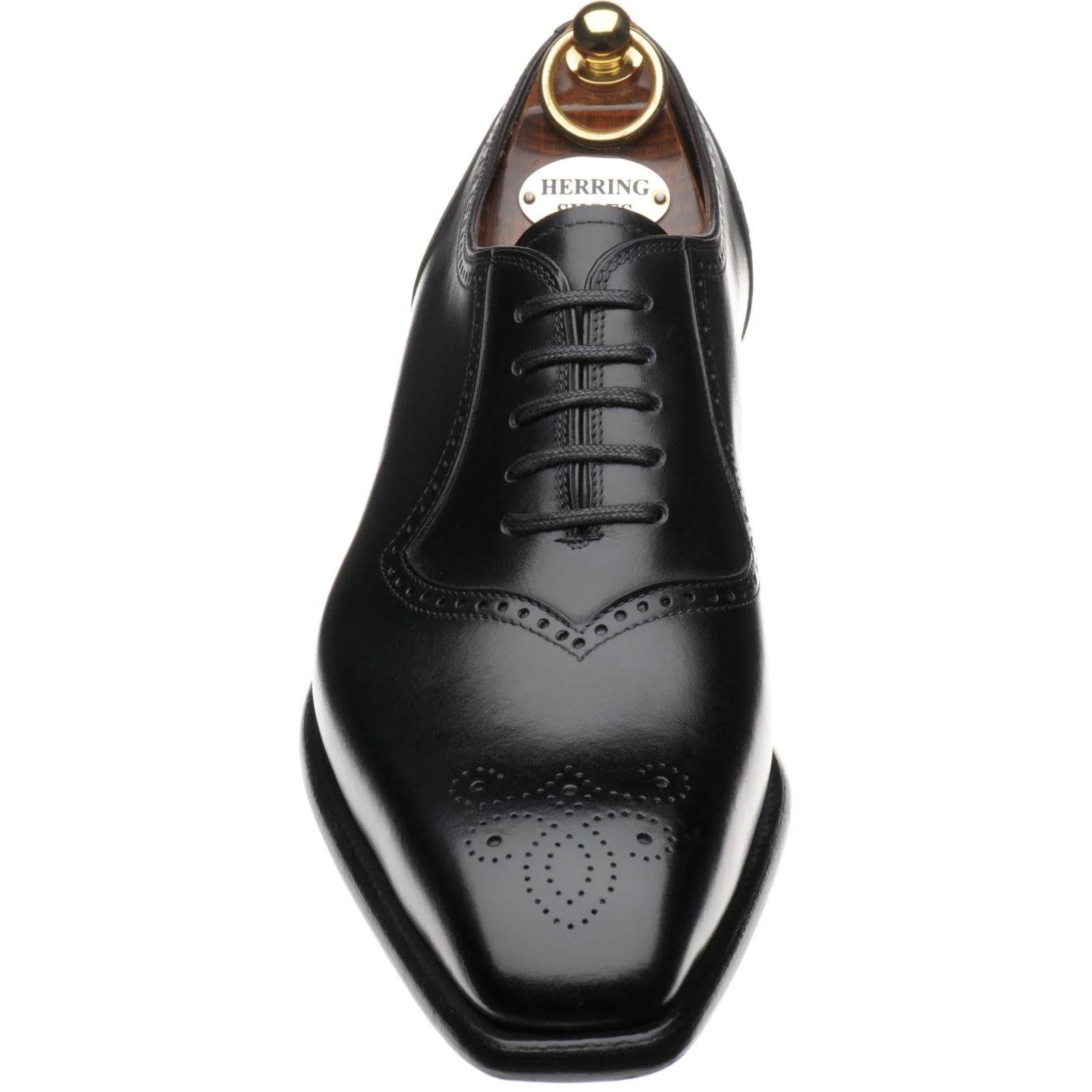 Herring Bournwell mens brogues in black calf - Image 2